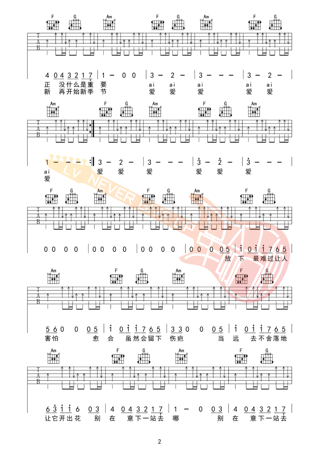 太一《账号已注销》吉他谱_G调原版吉他谱_吉他弹唱视频教学-图2