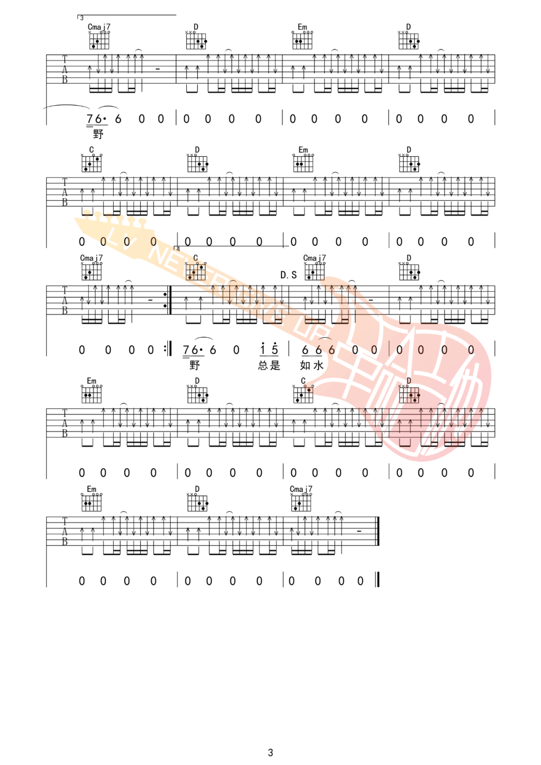 许巍《故乡》吉他谱_G调原版吉他谱_吉他弹唱视频教学-图3
