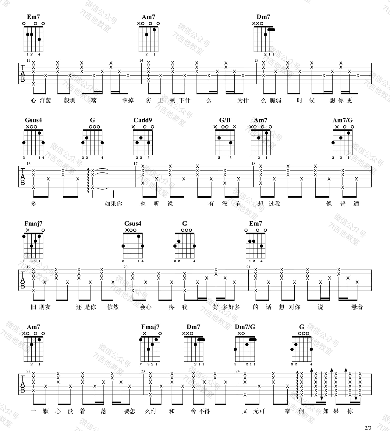 张惠妹《如果你也听说》吉他谱_C调原版吉他谱_吉他弹唱视频教学-图2