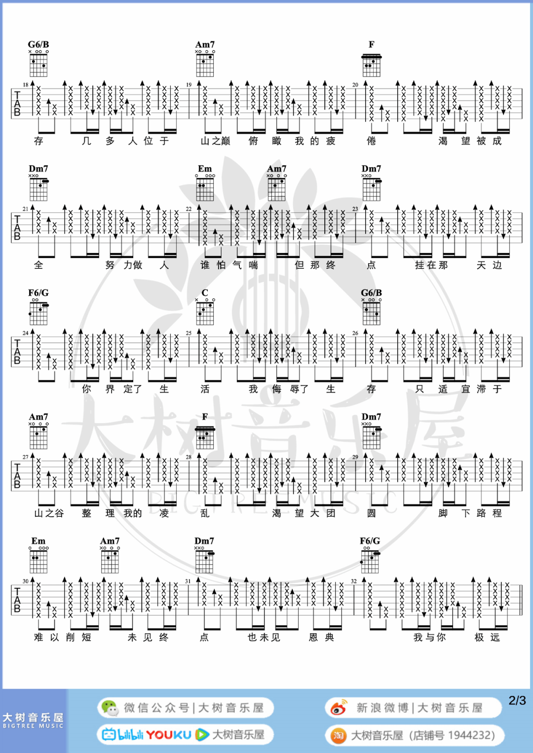林奕匡《高山低谷》吉他谱_C调原版吉他谱/和弦谱_吉他弹唱视频教学-图2