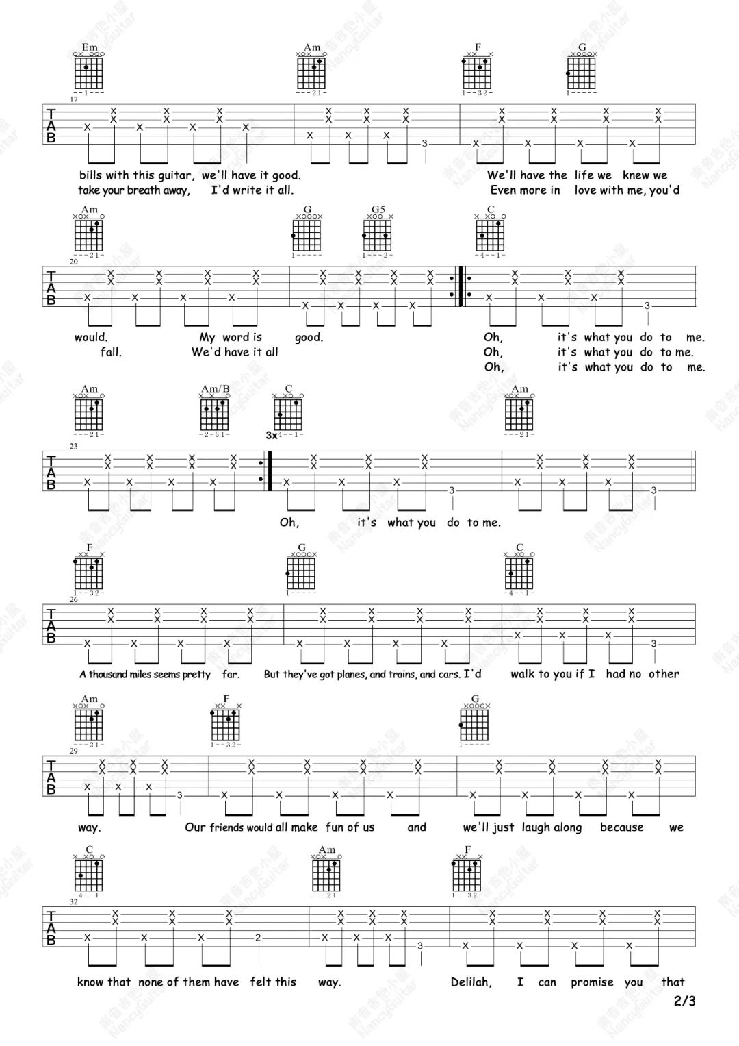 Plain White Ts《Hey There Delilah》吉他谱_C调吉他弹唱视频教学-图2