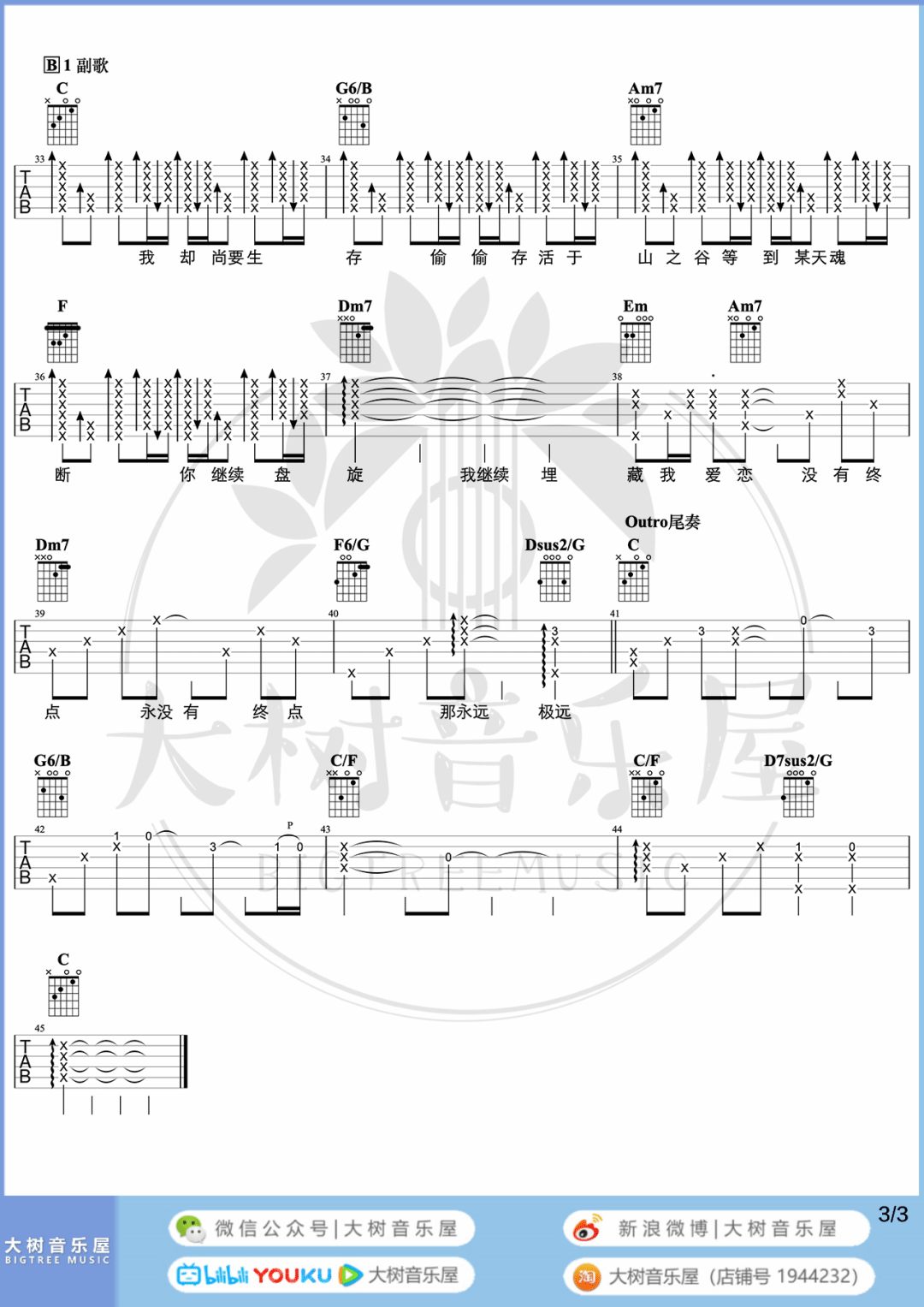林奕匡《高山低谷》吉他谱_C调原版吉他谱/和弦谱_吉他弹唱视频教学-图3