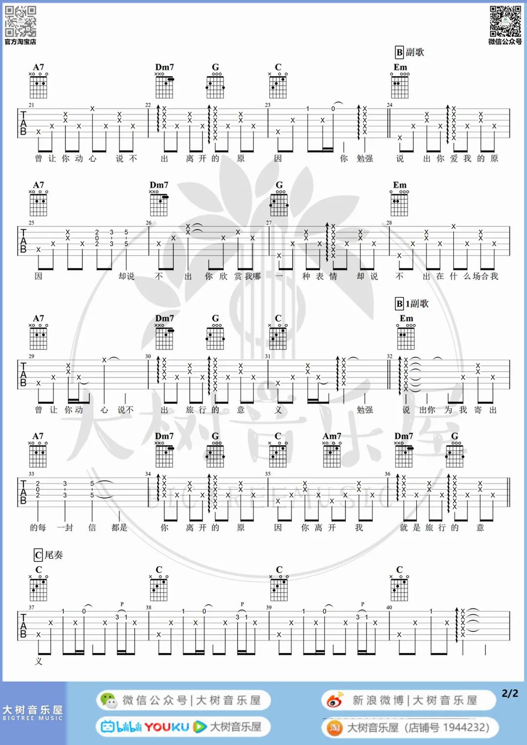 陈绮贞《旅行的意义》吉他谱_C调原版吉他谱_吉他弹唱视频教学-图2