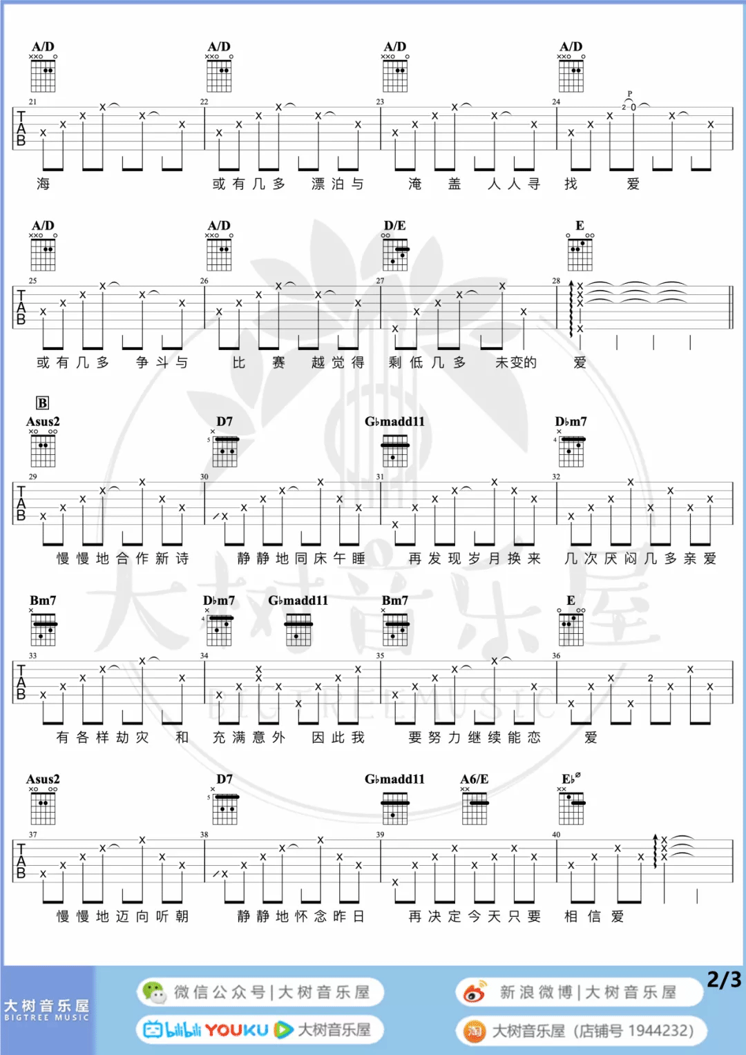 陈奕迅《今天只做一件事》吉他谱_A调指法_吉他弹唱视频教学-图2