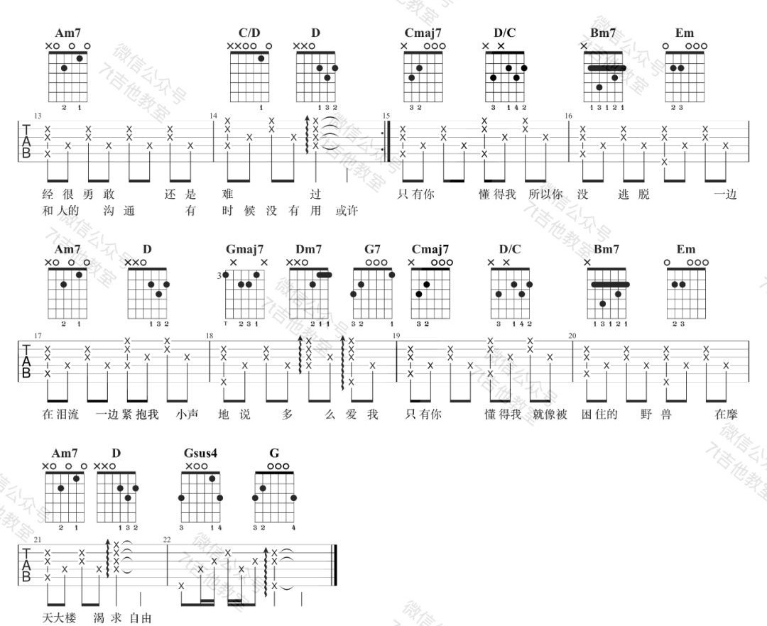 林宥嘉《想自由》吉他谱_G调原版吉他谱_吉他弹唱视频教学-图2