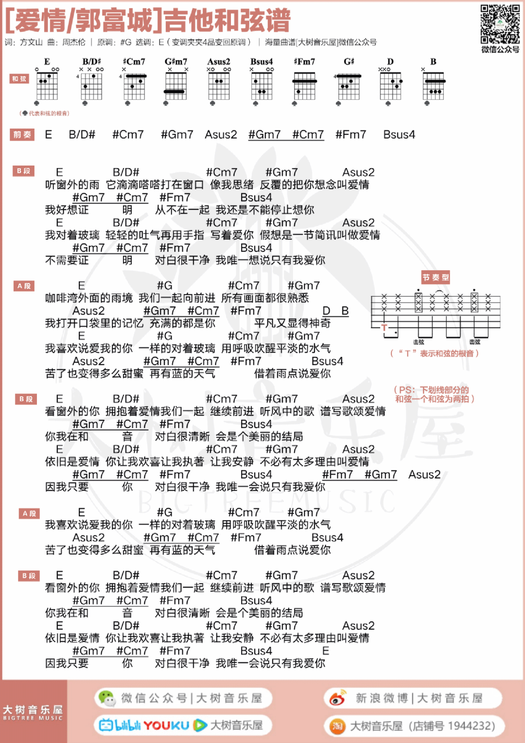 郭富城《爱情》吉他谱_E调原版吉他谱/和弦谱_吉他弹唱视频教学-图4