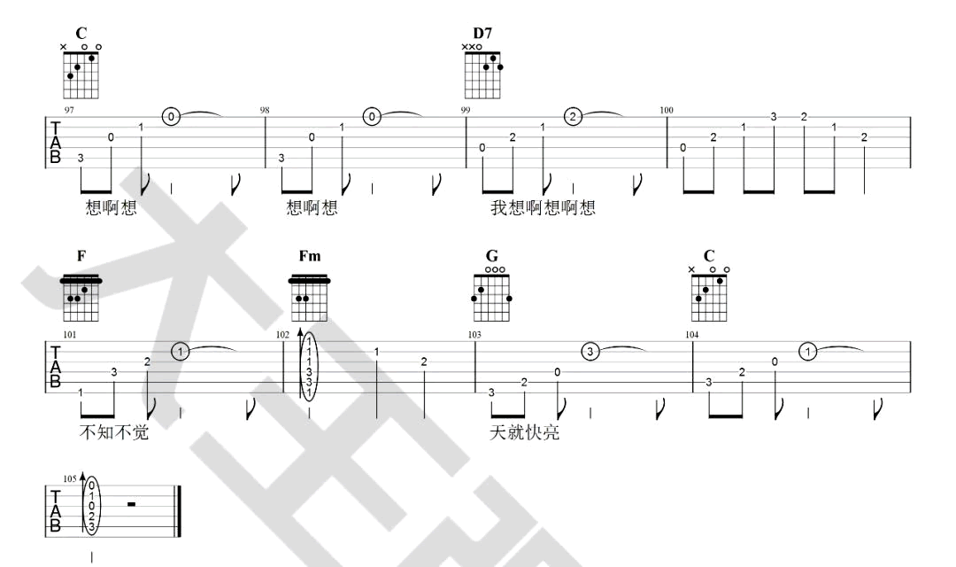 王源《姑娘》吉他谱_C调带solo版吉他谱_吉他弹唱视频教学-图5