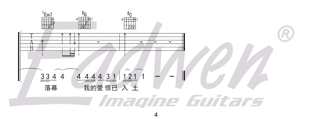 那英《征服》吉他谱_C调指法原版吉他谱_吉他弹唱视频教学-图4