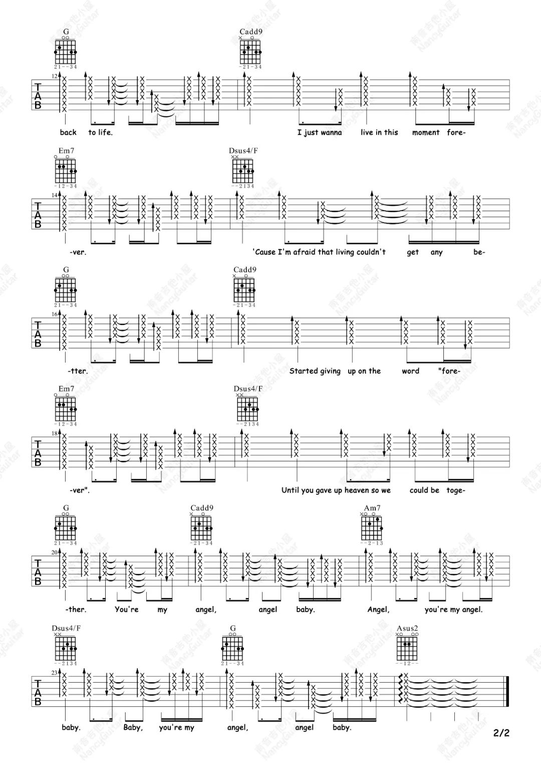 Troye Sivan《Angel Baby》吉他谱_C调吉他谱_吉他弹唱视频教学-图2