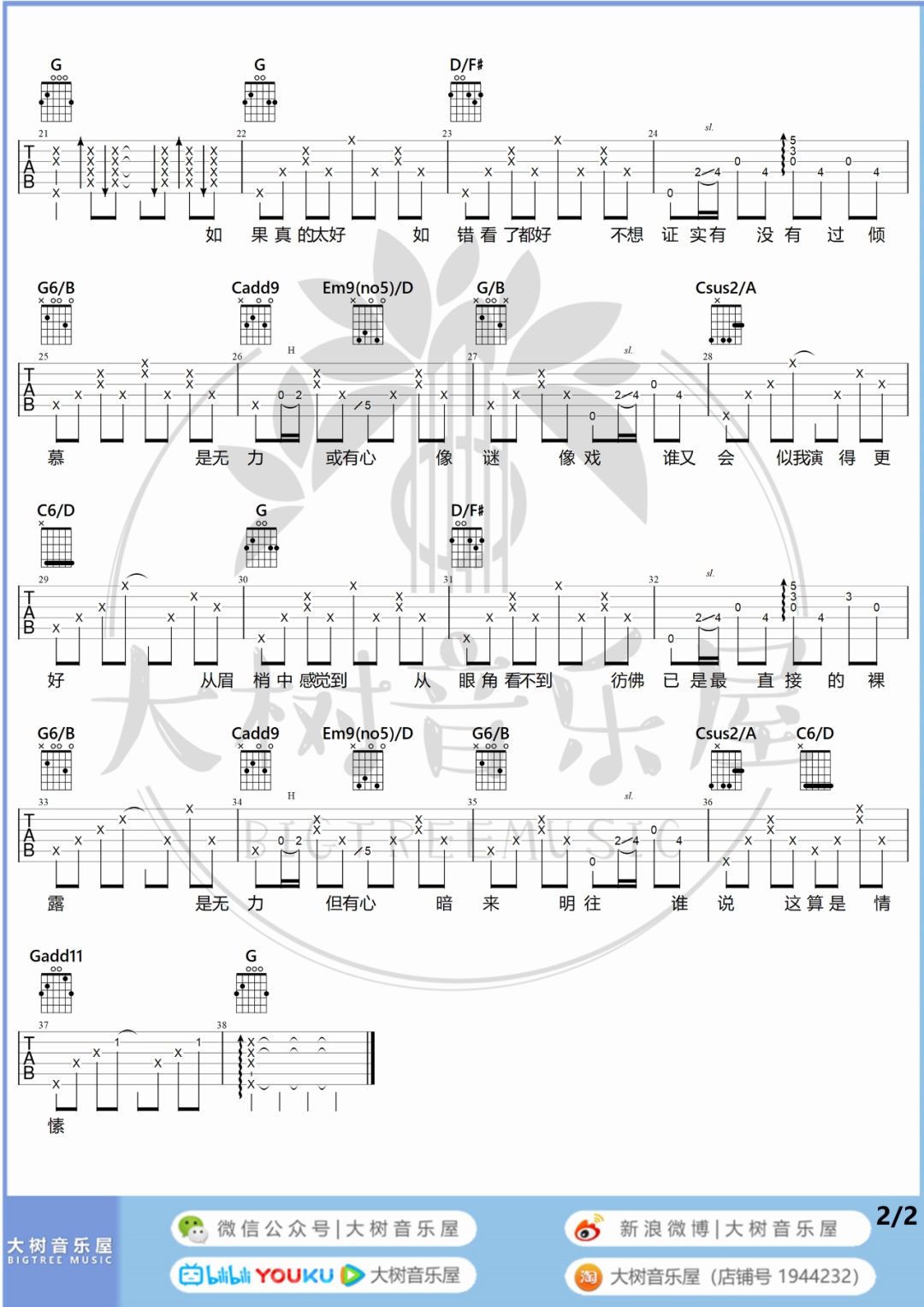 张国荣《有心人》吉他谱_G调简单版吉他谱_吉他弹唱视频教学-图2
