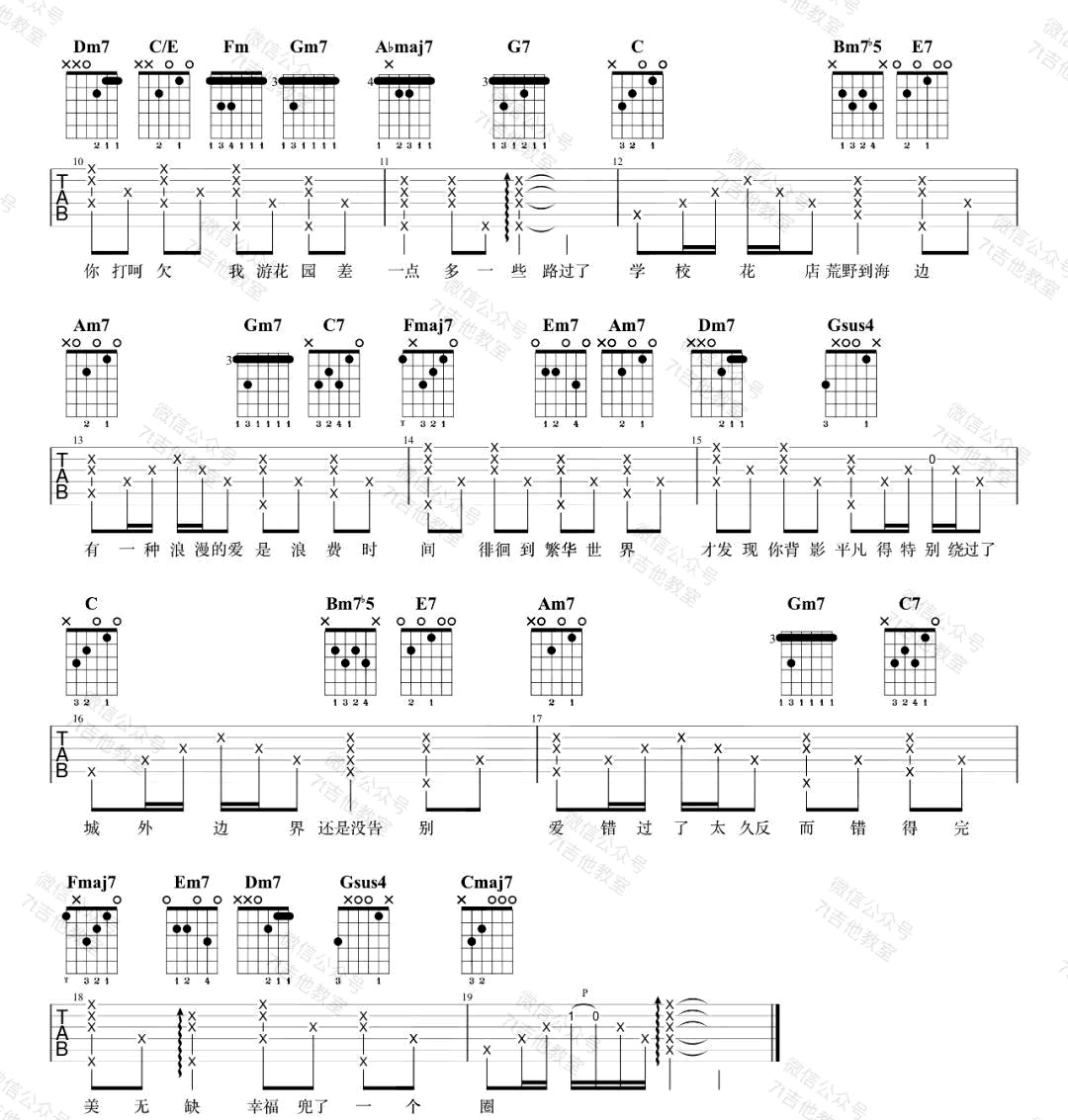 林宥嘉《兜圈》吉他谱_C调指法原版吉他谱_吉他弹唱视频教学-图2