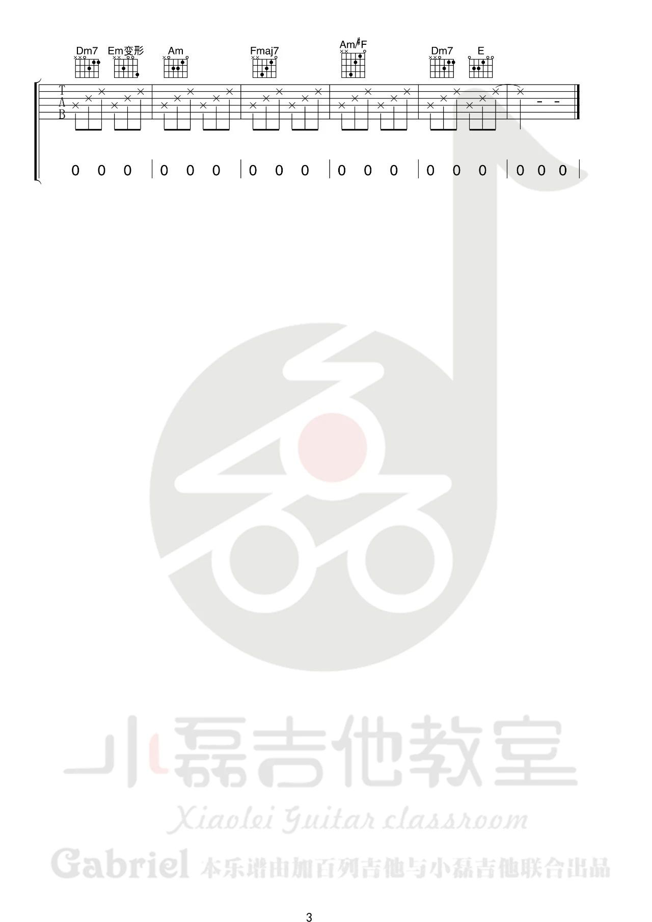 花粥《远在北方孤独的鬼》吉他谱_C调吉他谱_吉他弹唱视频教学-图3