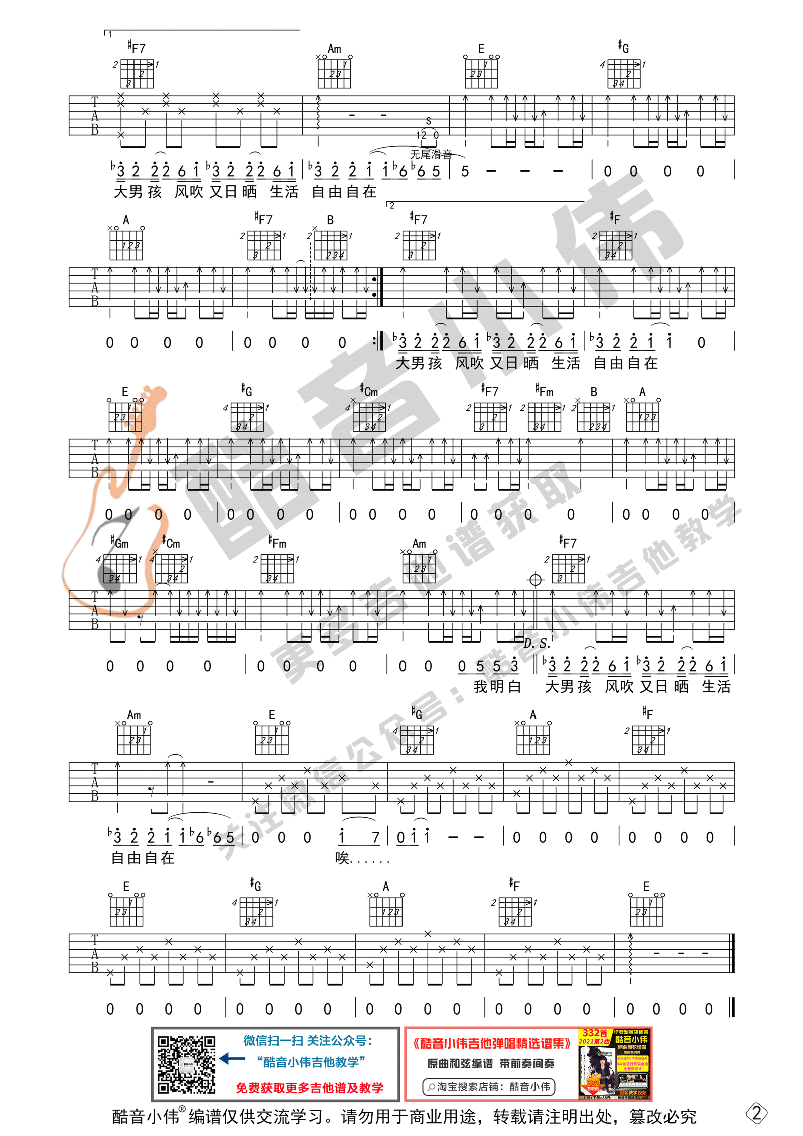 戴佩妮《你要的爱》吉他谱_E调指法吉他谱_吉他弹唱视频教学-图2