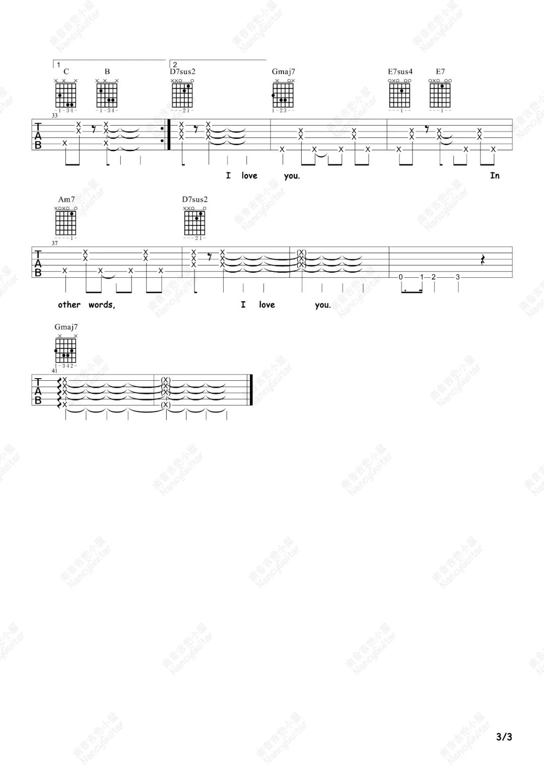 Peggy Lee《Fly Me To The Moon》吉他谱_C调_吉他弹唱视频教学-图3