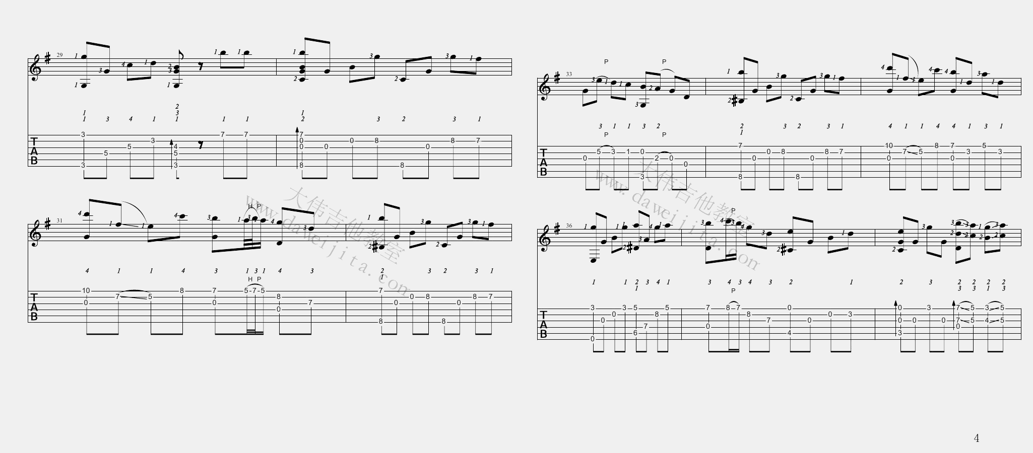 岸部真明《花》指弹吉他谱_原版指弹谱_吉他指弹教学-图4