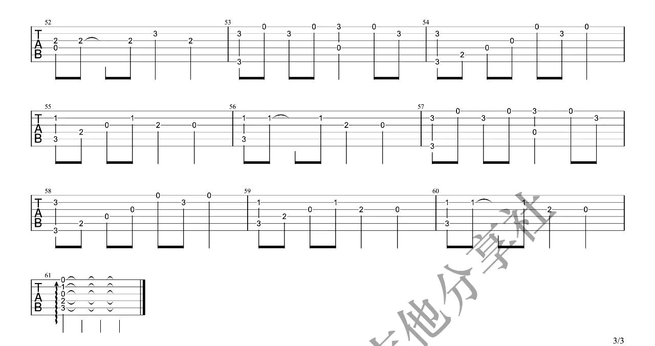 恋曲1990指弹谱_罗大佑_原版指弹谱_吉他指弹教学-图3