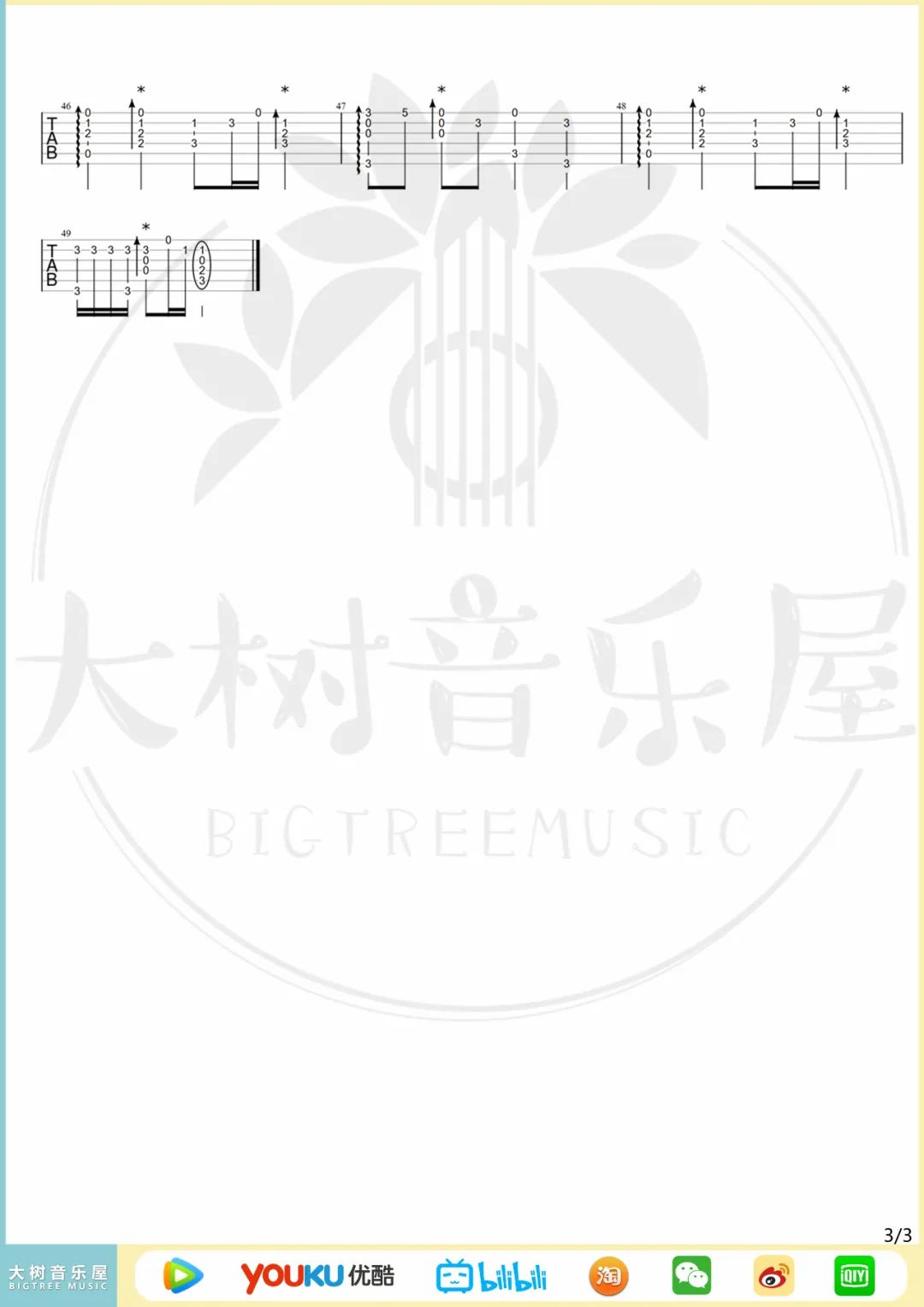 张韶涵《欧若拉》指弹吉他谱_原版指弹谱_吉他指弹教学-图3
