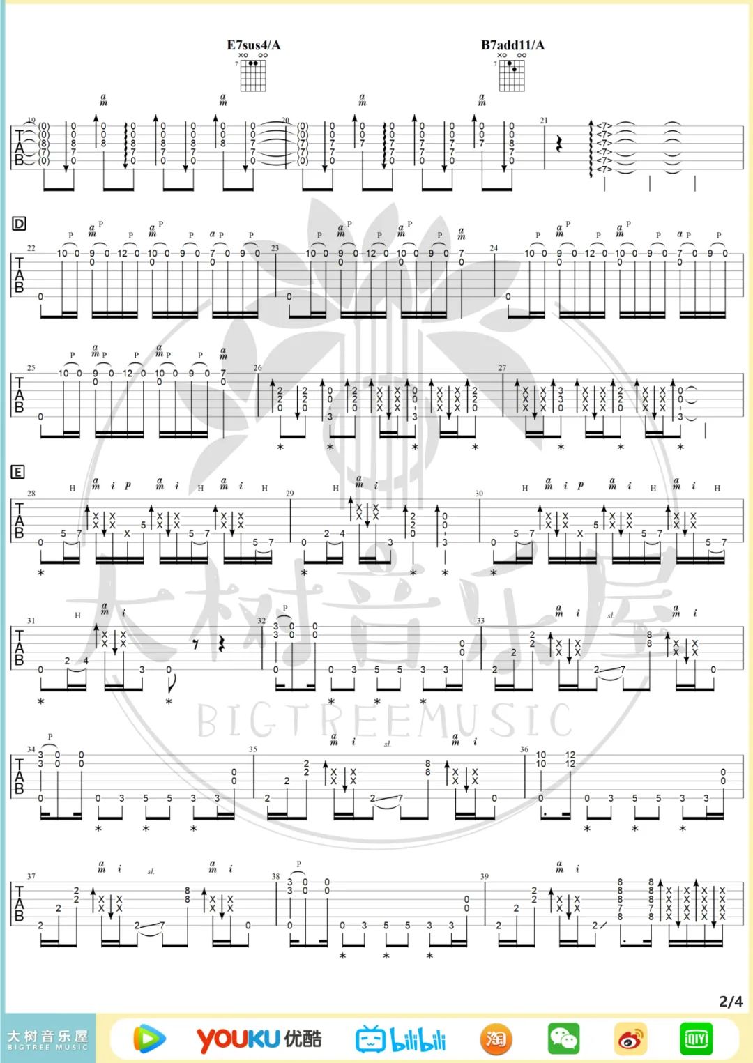 押尾桑《Fight》指弹吉他谱_原版指弹谱_吉他指弹教学-图2