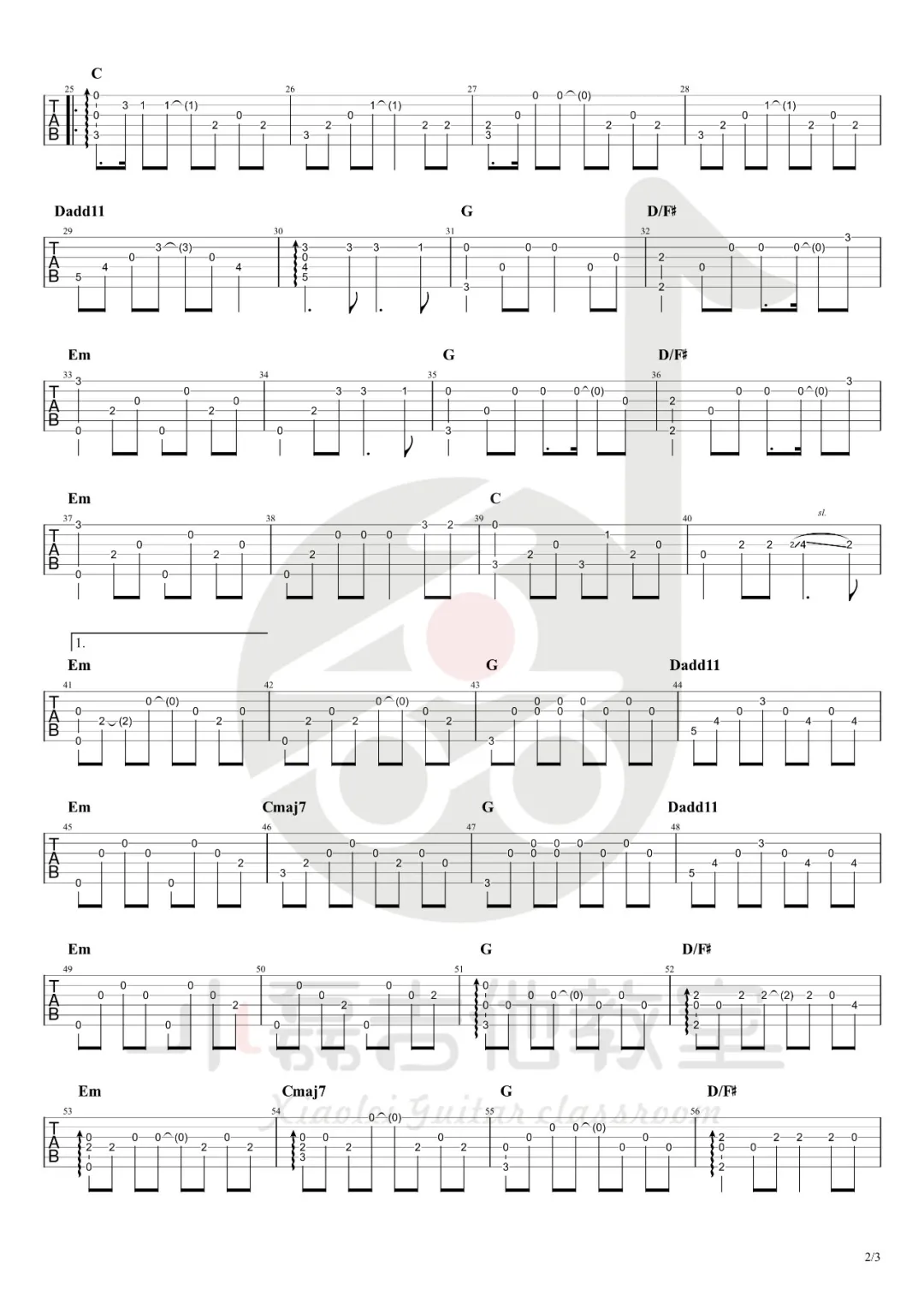 麻园诗人《泸沽湖》指弹吉他谱_原版指弹谱_吉他指弹教学-图2