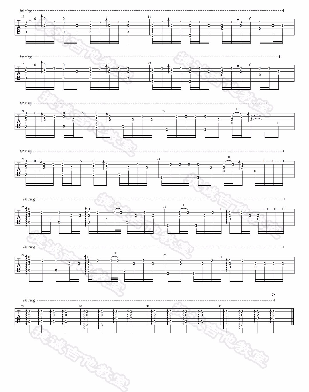 原版指弹谱《Old Town Road》指弹吉他谱_吉他指弹教学-图2