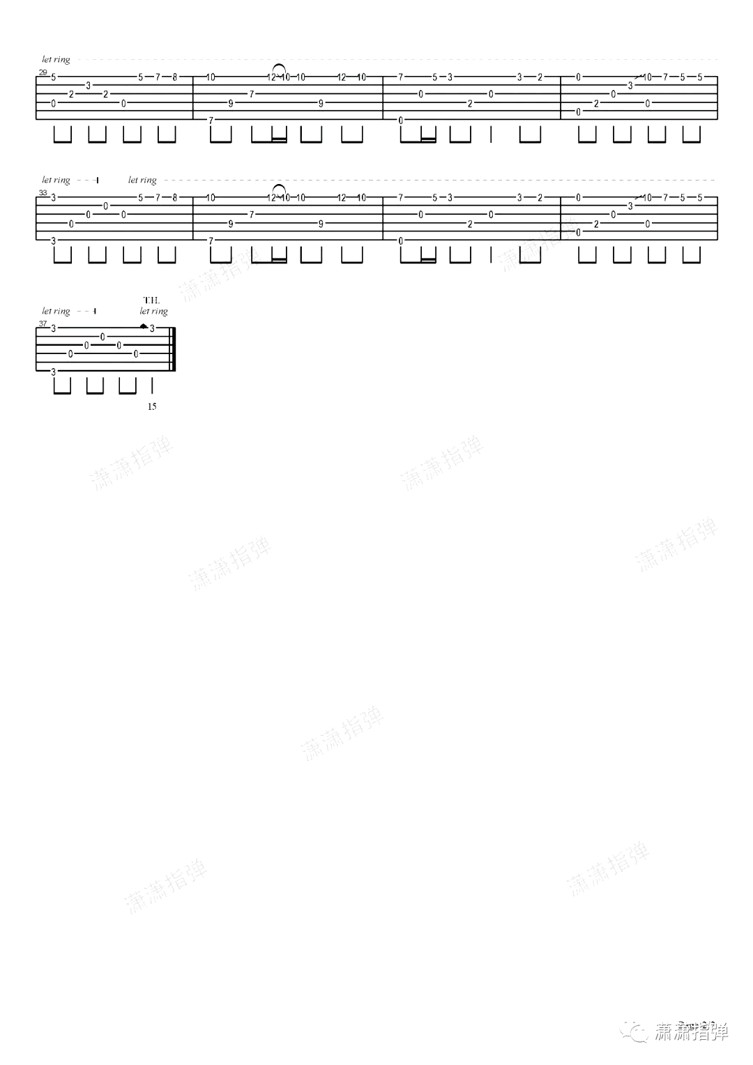 陈百强《偏偏喜欢你》指弹吉他谱_原版指弹谱_吉他指弹教学-图2