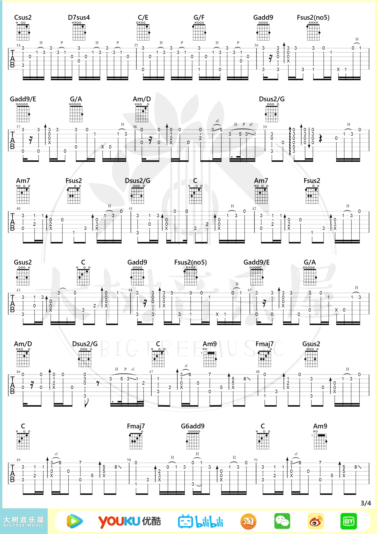 久石让《菊次郎的夏天》指弹吉他谱_Summer吉他谱_指弹吉他教学-图3