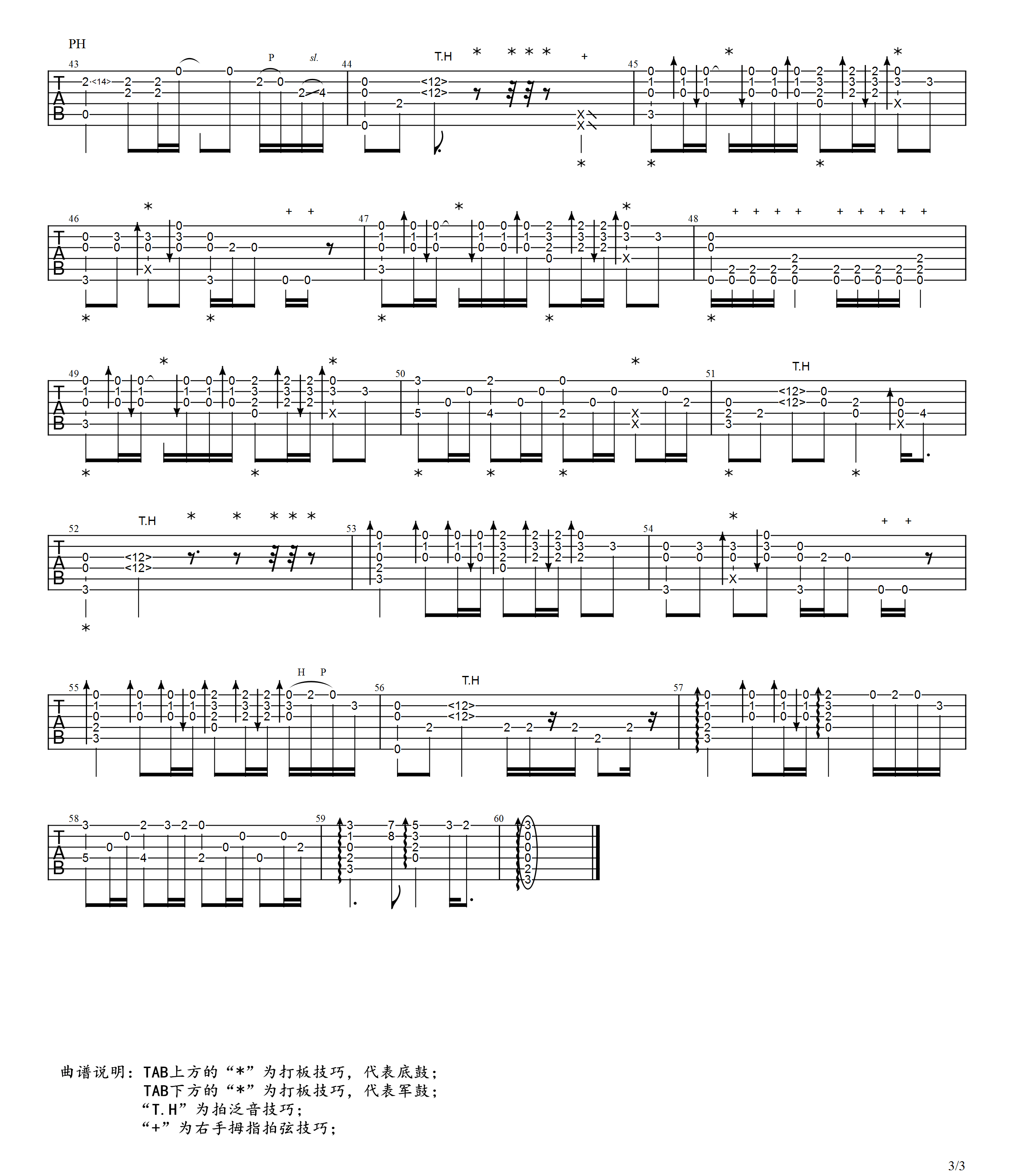 Beyond《灰色轨迹》指弹谱_原版指弹谱_吉他指弹教学-图3