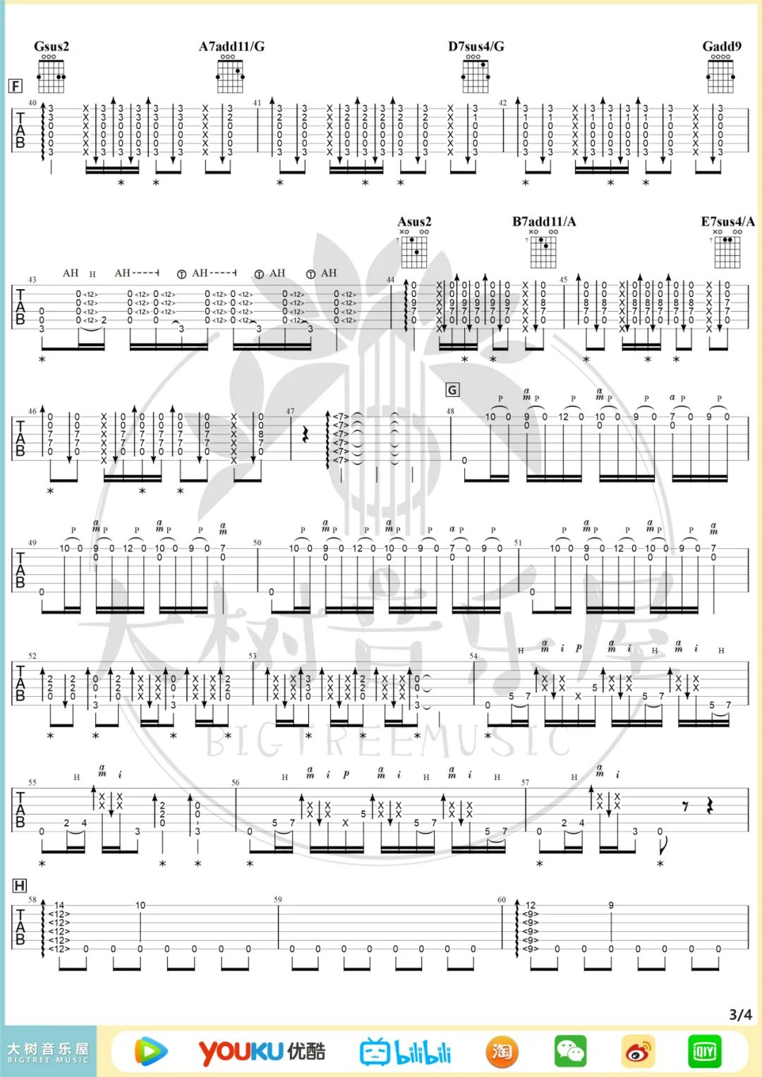 押尾桑《Fight》指弹吉他谱_原版指弹谱_吉他指弹教学-图3