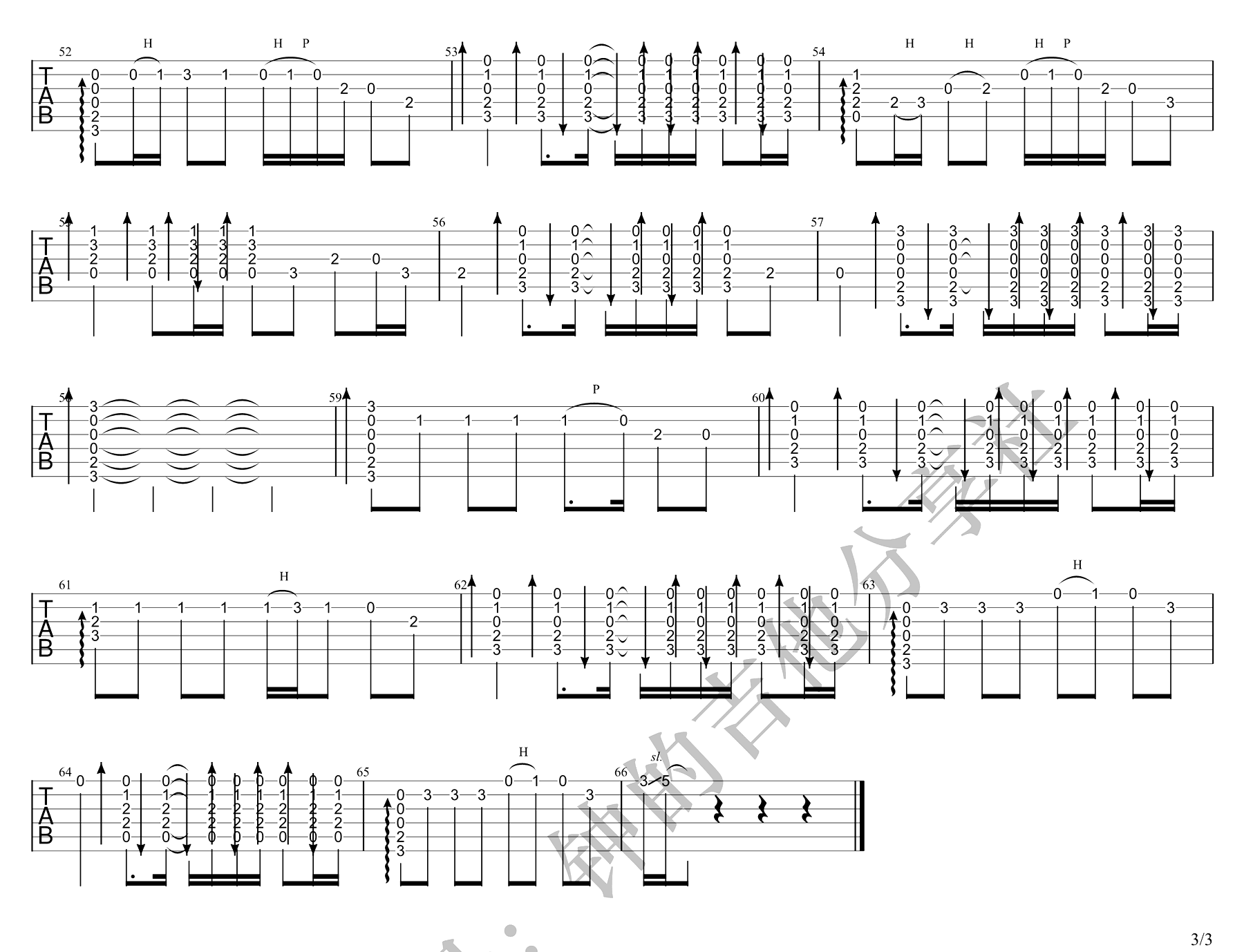 许巍《曾经的你》指弹吉他谱_原版指弹谱_吉他指弹教学-图3