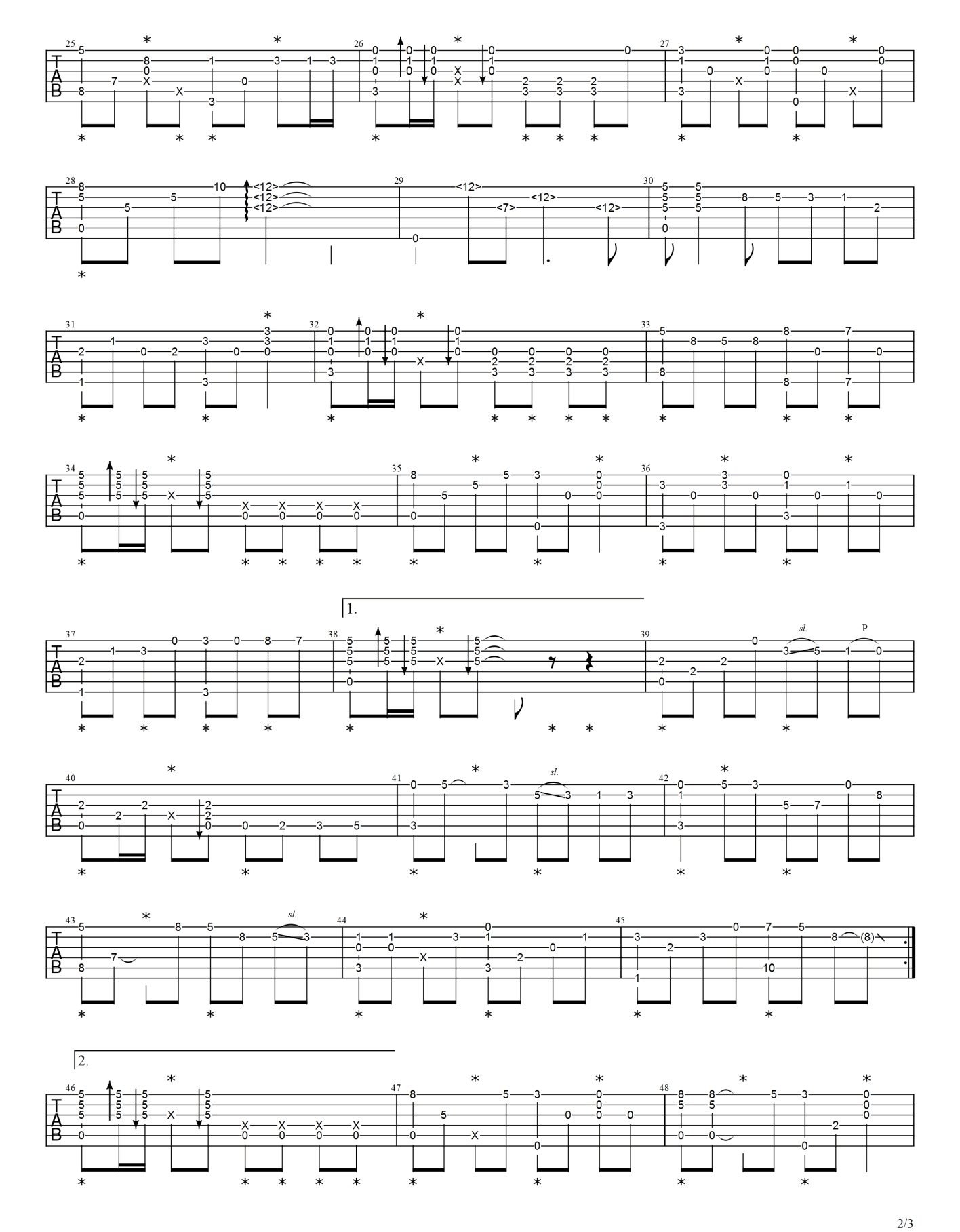 我的中国心指弹谱_张明敏_吉他独奏谱_吉他指弹教学-图2