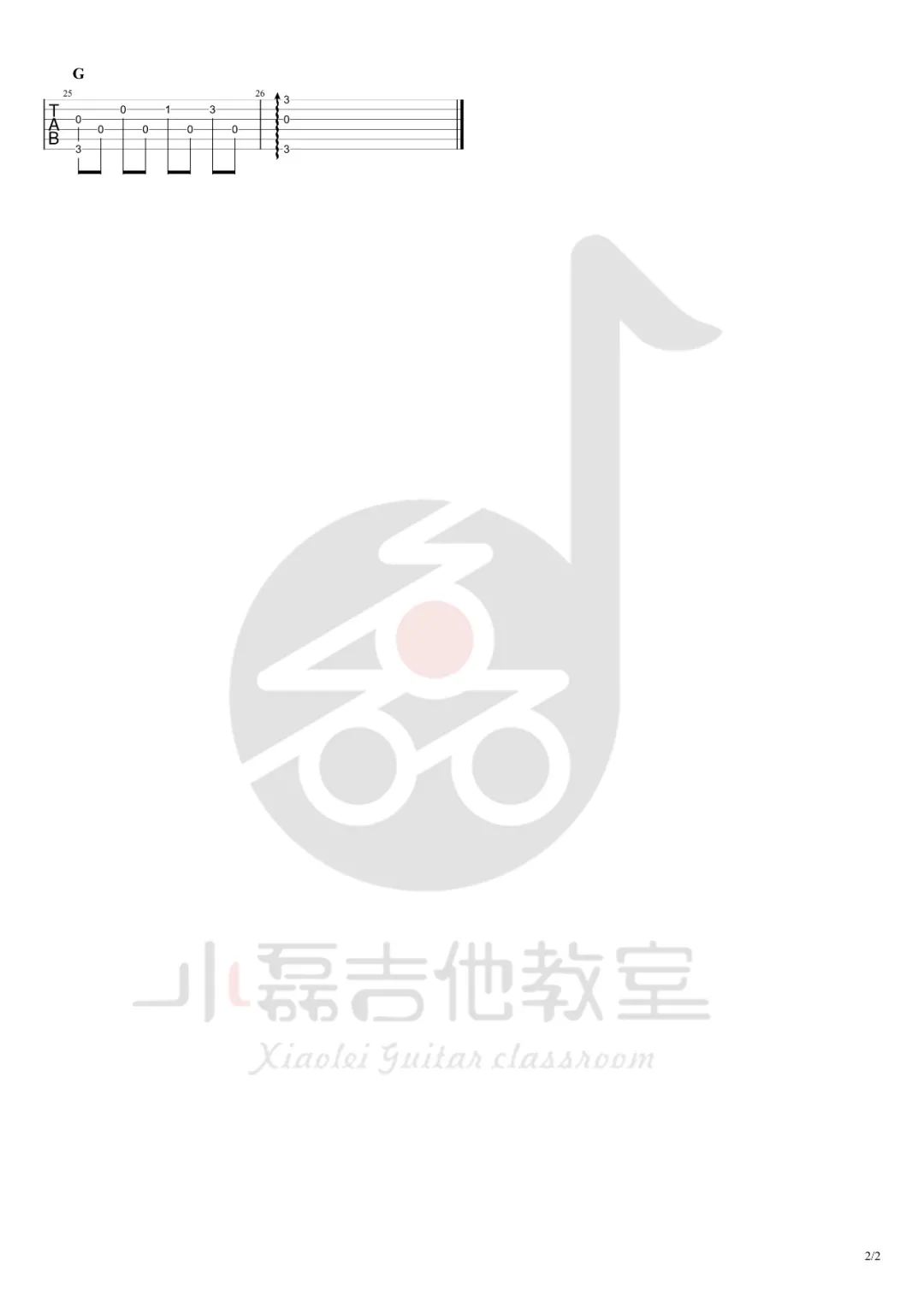 原版指弹谱《爱尔兰画眉》指弹吉他谱_吉他指弹教学-图2