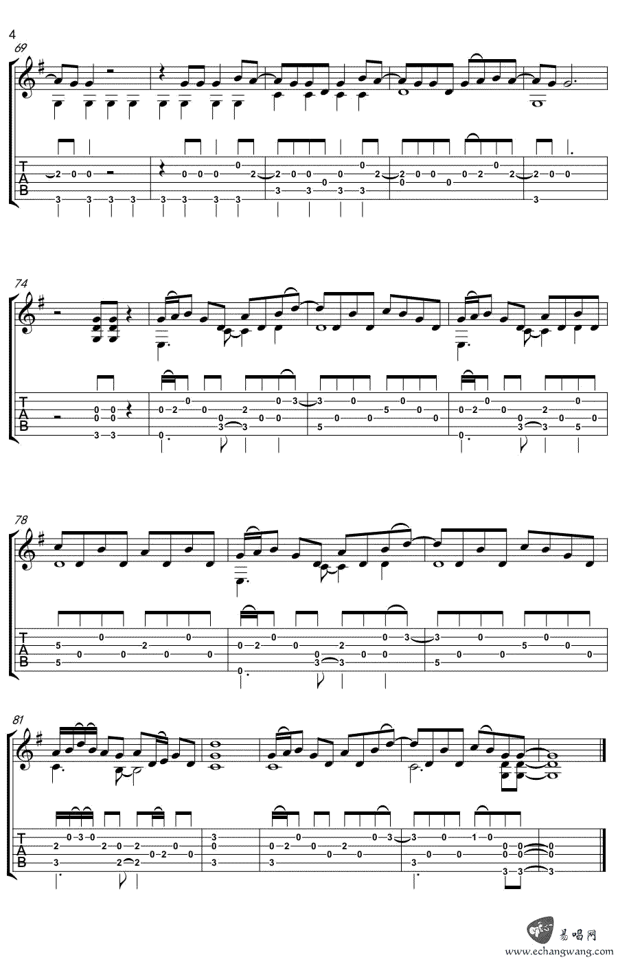 RADWIMPS《前前前世》指弹吉他谱_原版指弹谱_吉他指弹教学-图4