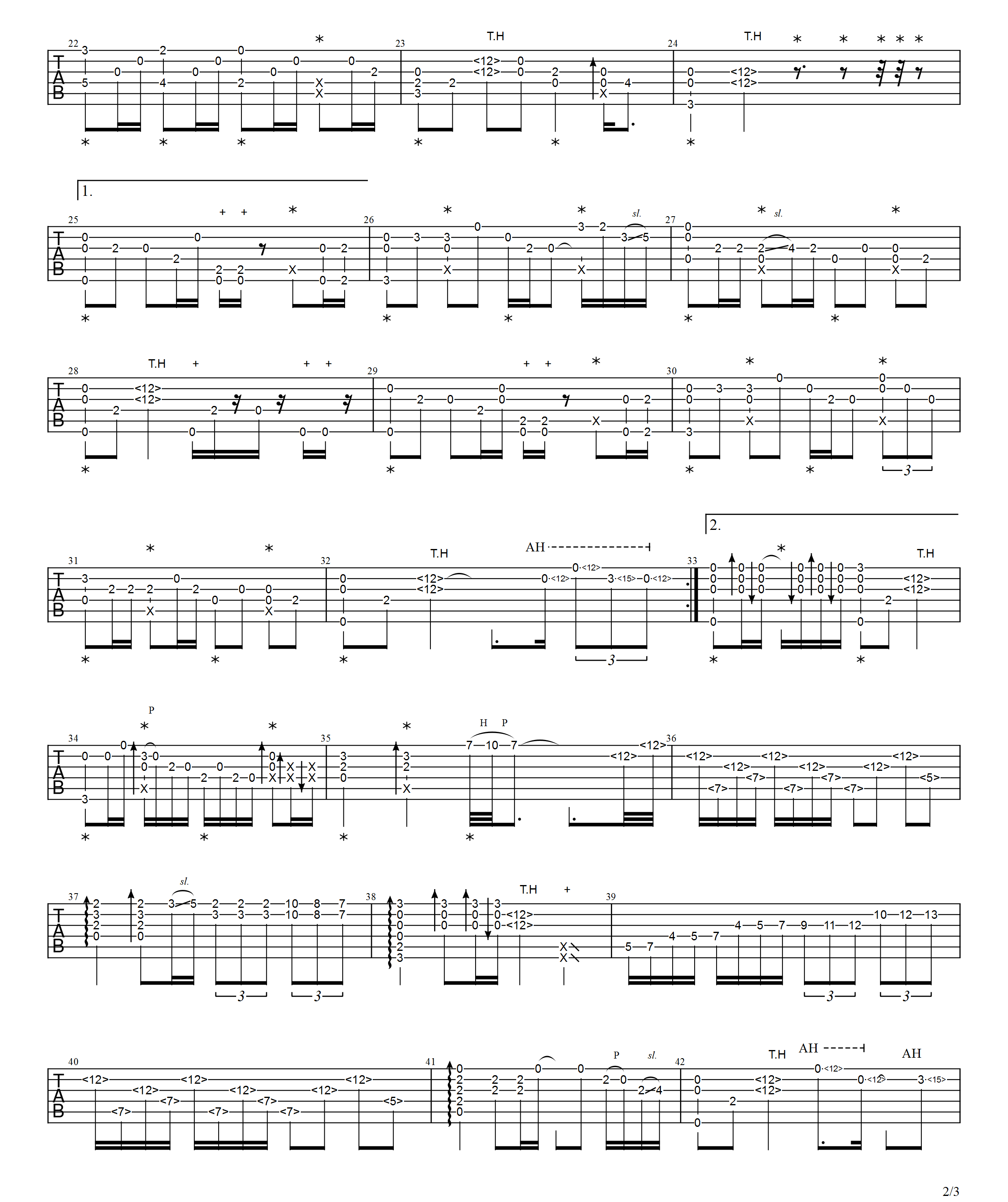 Beyond《灰色轨迹》指弹谱_原版指弹谱_吉他指弹教学-图2