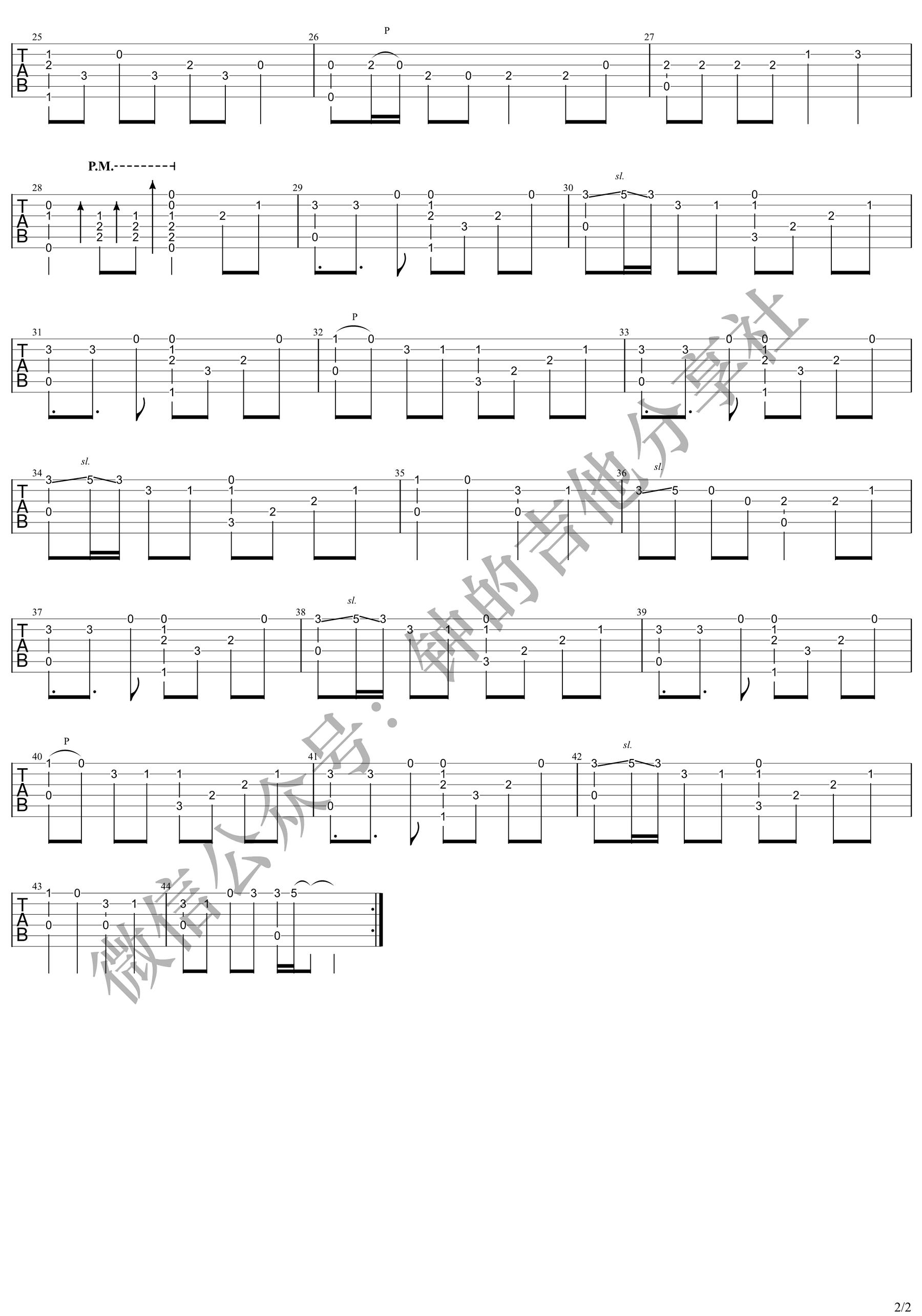 初音未来《千本樱》指弹吉他谱_原版指弹谱_吉他指弹教学-图2