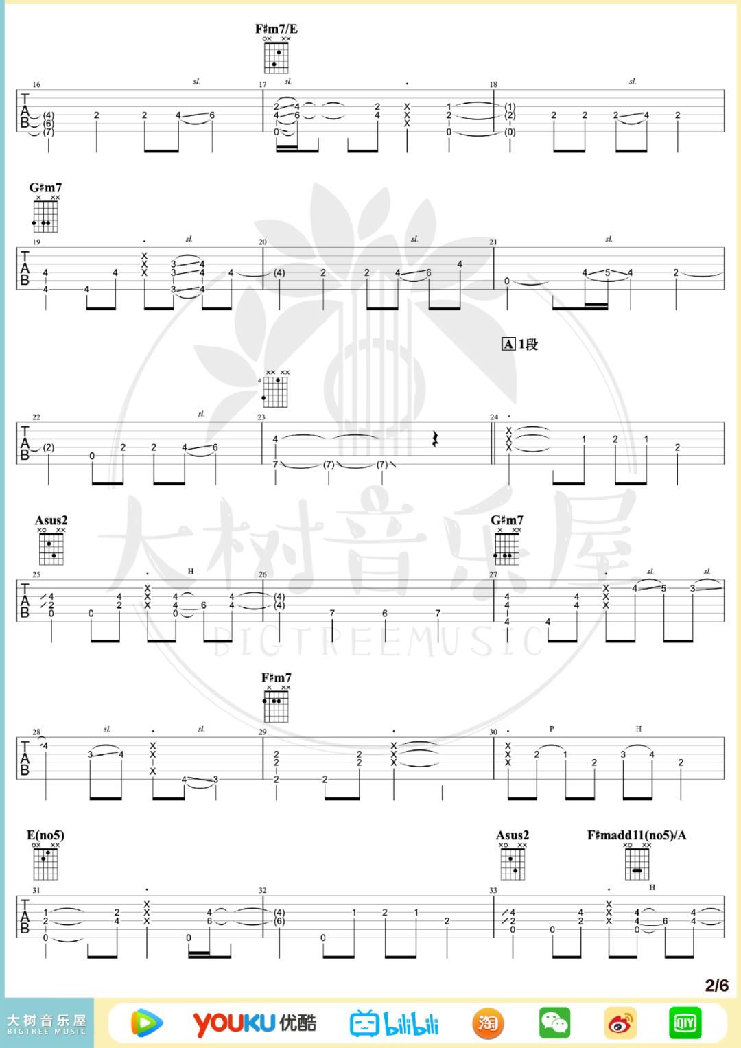 井草圣二《Sunflower》指弹吉他谱_原版指弹谱_吉他指弹教学-图2