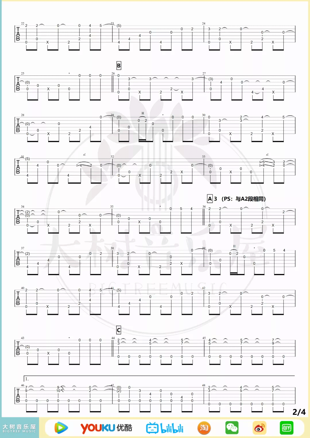 岸部真明《Time Travel》指弹吉他谱_原版指弹谱_吉他指弹教学-图2