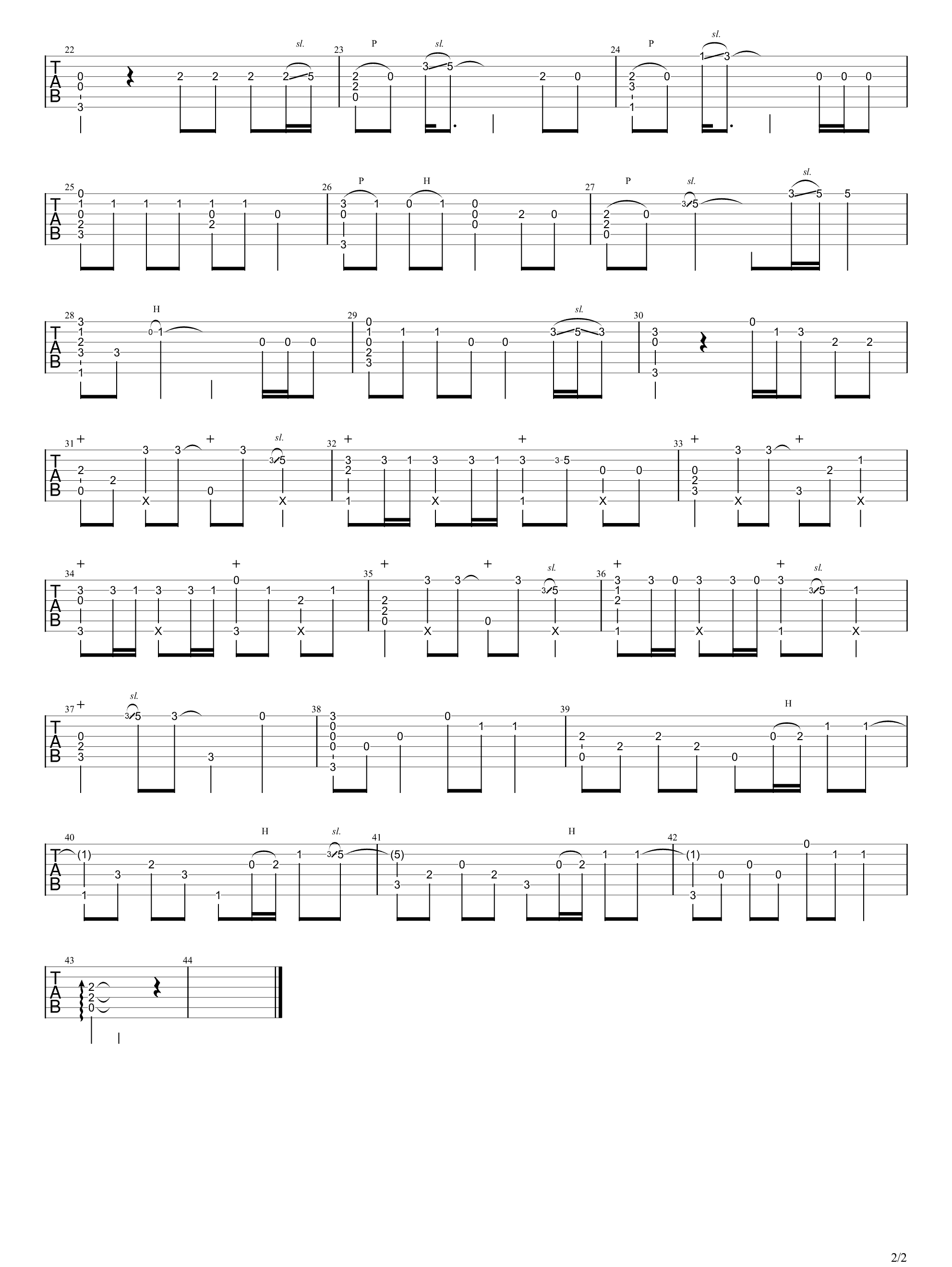 音阙诗听/赵方婧《芒种》指弹吉他谱_原版指弹谱_吉他指弹教学-图2