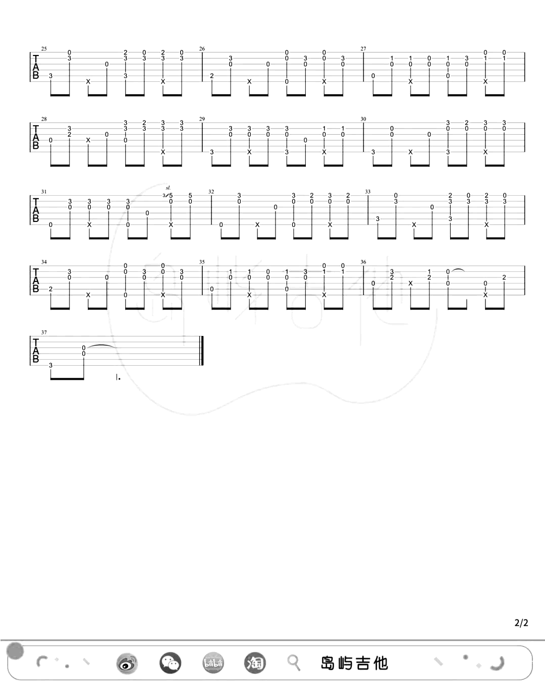 周杰伦《不能说的秘密》指弹谱_简单版独奏指弹谱_吉他指弹教学-图2