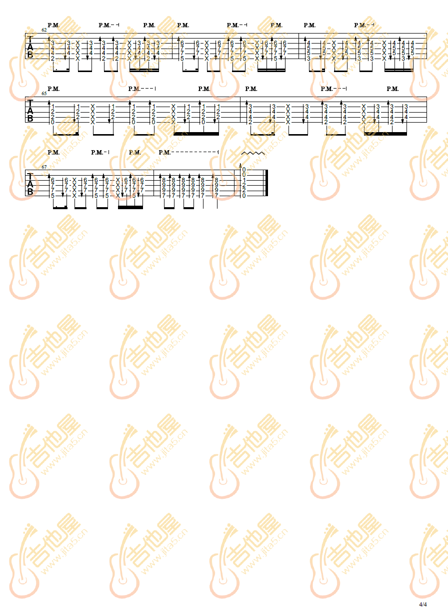 陈亮《晨曦》指弹吉他谱_原版指弹谱_吉他指弹教学-图4