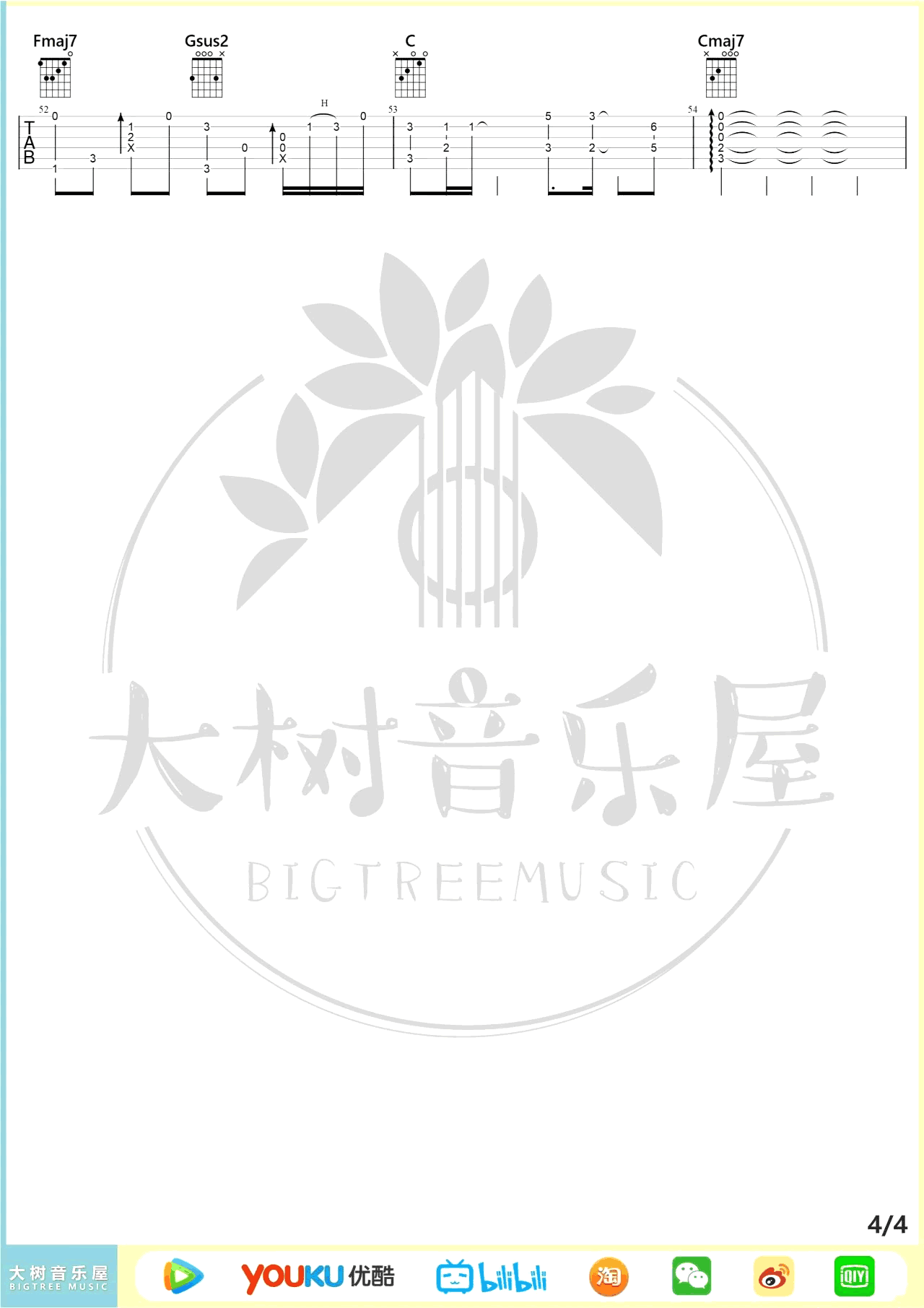 久石让《菊次郎的夏天》指弹吉他谱_Summer吉他谱_指弹吉他教学-图4