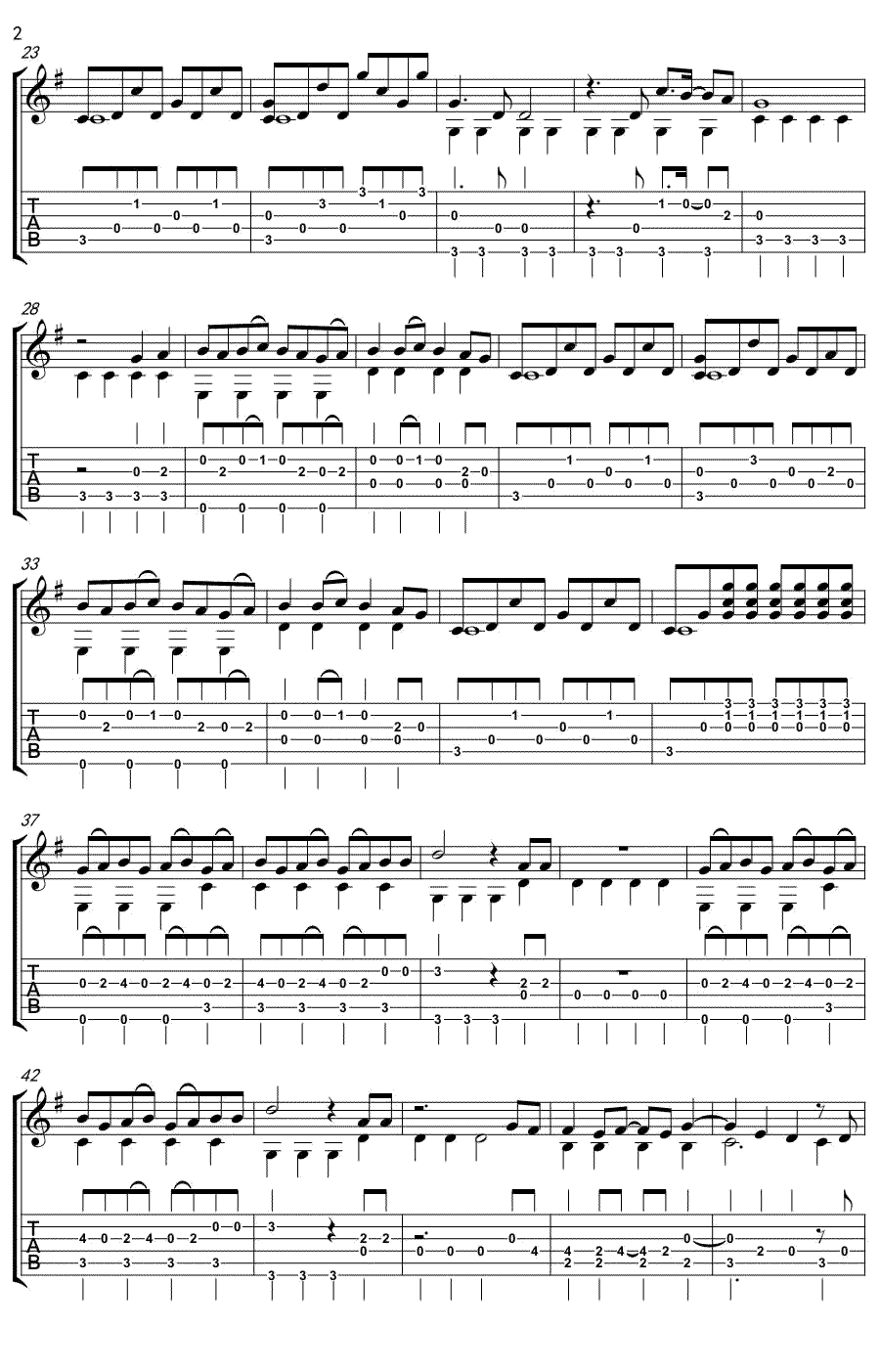 RADWIMPS《前前前世》指弹吉他谱_原版指弹谱_吉他指弹教学-图2