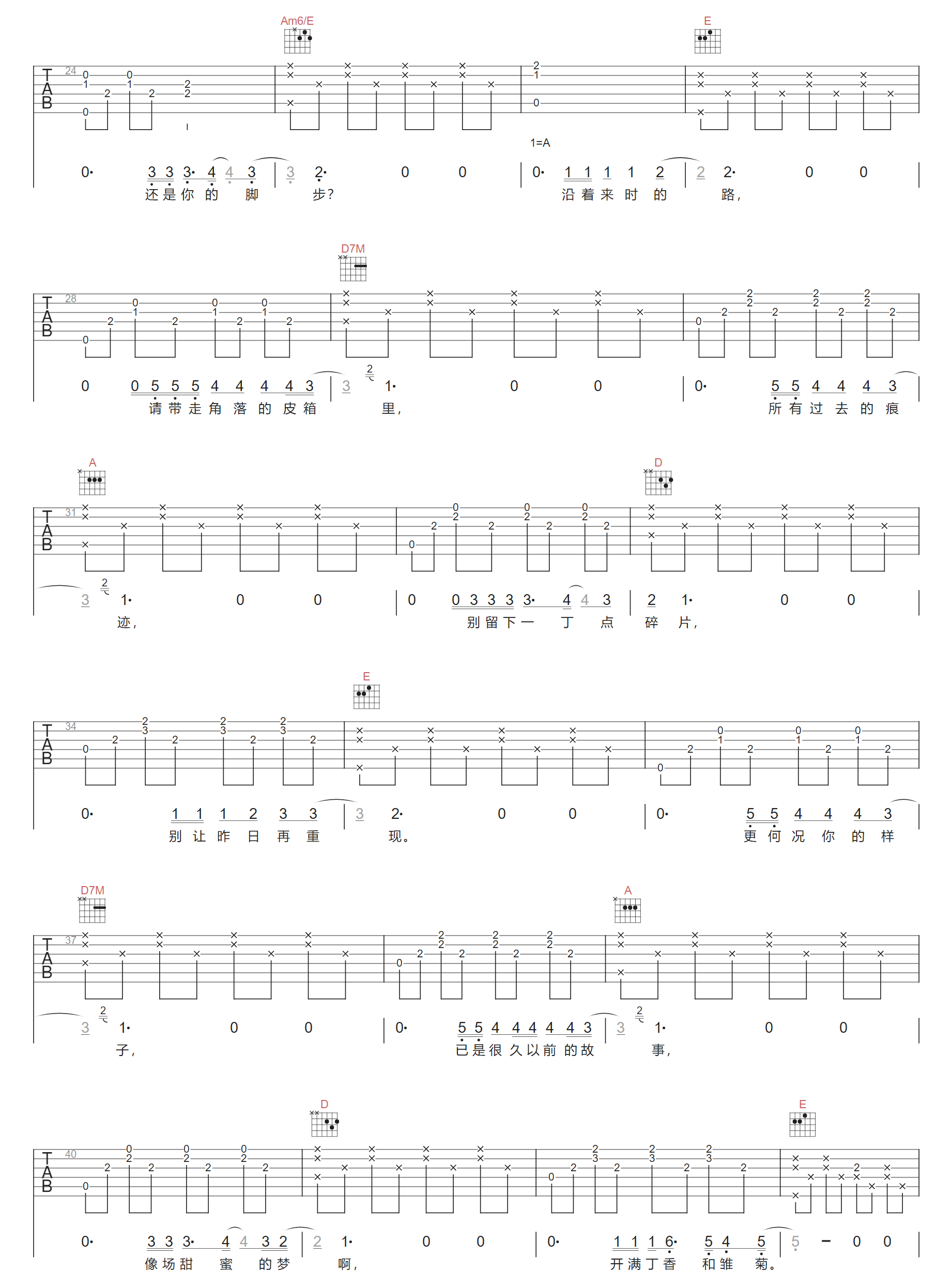 声音玩具《昨夜我飞向遥远的火星》吉他谱_E调原版弹唱吉他谱-图2