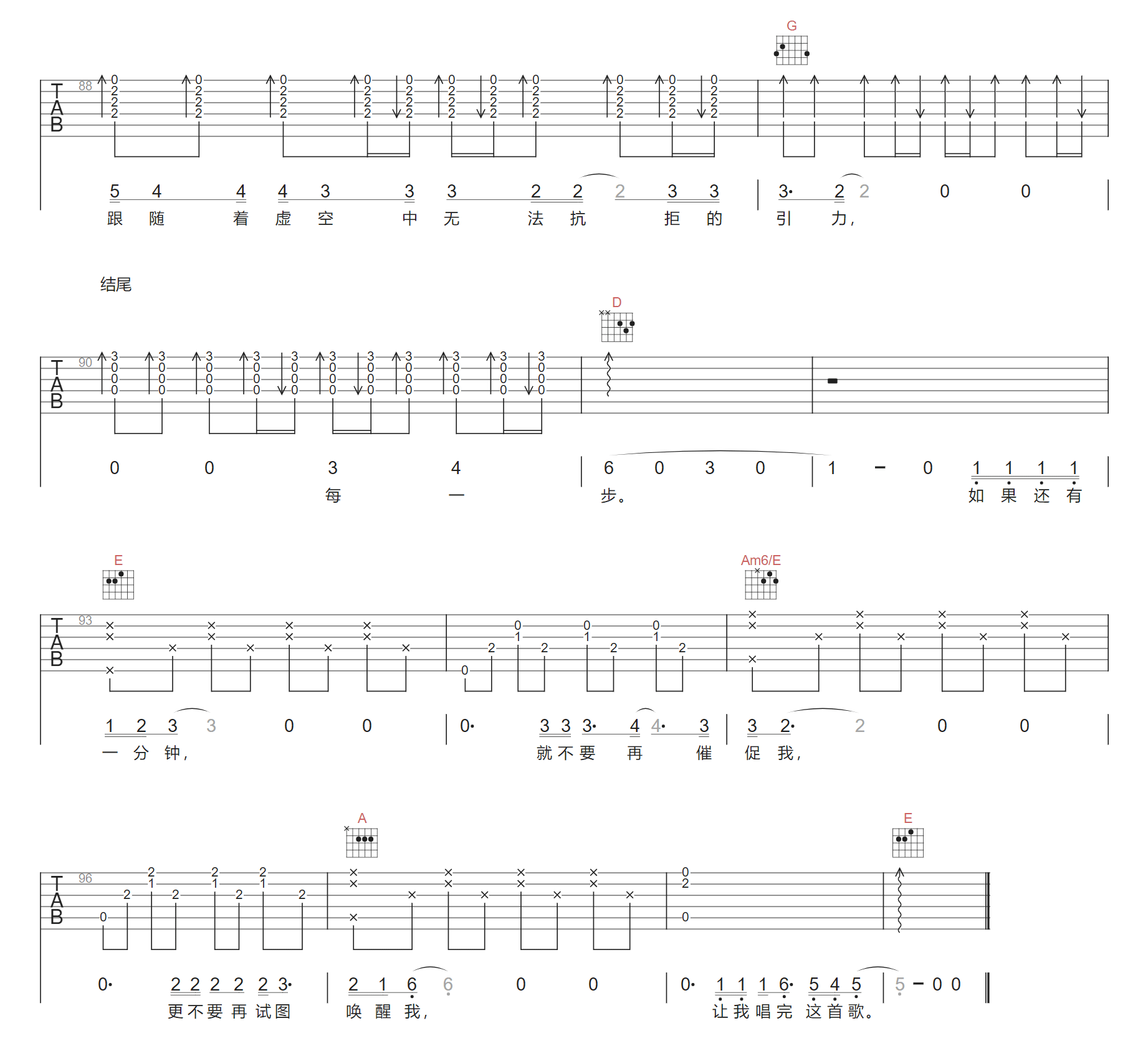 声音玩具《昨夜我飞向遥远的火星》吉他谱_E调原版弹唱吉他谱-图6