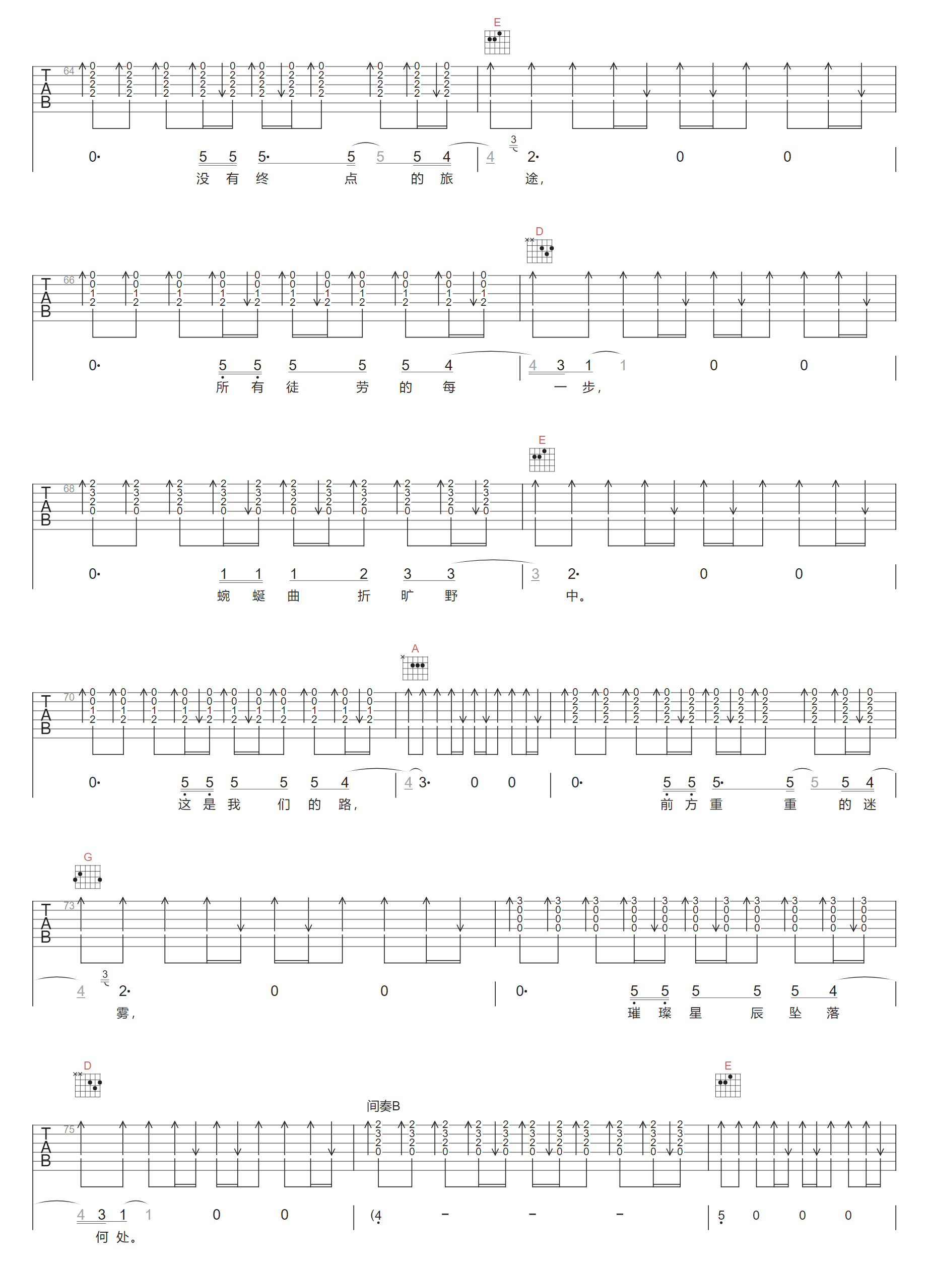 声音玩具《昨夜我飞向遥远的火星》吉他谱_E调原版弹唱吉他谱-图4