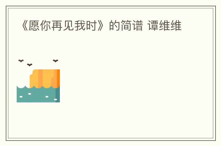 《愿你再见我时》的简谱 谭维维