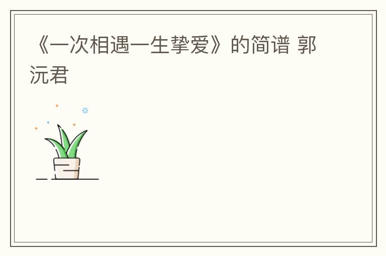《一次相遇一生挚爱》的简谱 郭沅君
