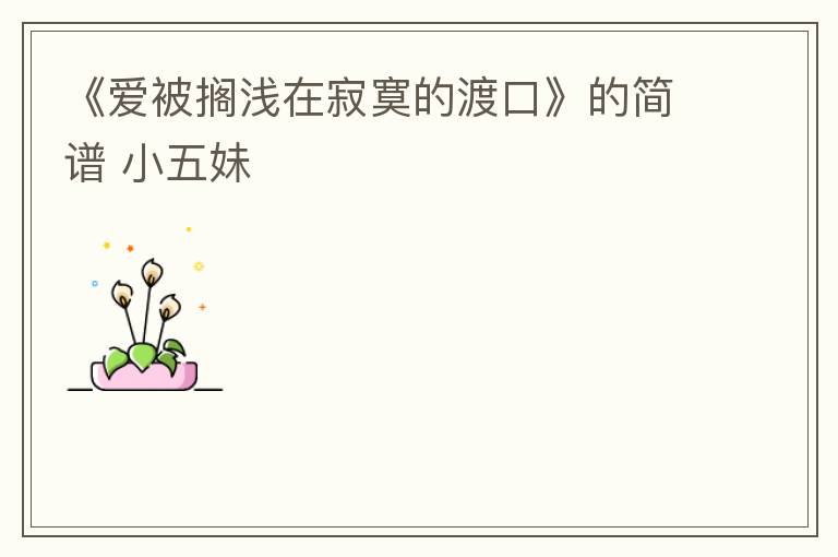 《爱被搁浅在寂寞的渡口》的简谱 小五妹