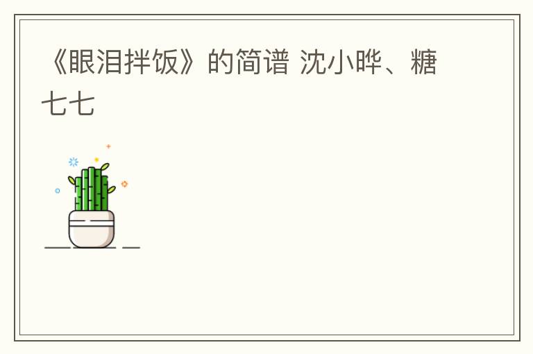 《眼泪拌饭》的简谱 沈小晔、糖七七