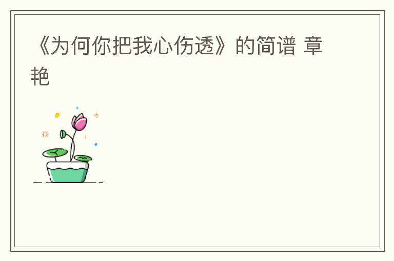 《为何你把我心伤透》的简谱 章艳