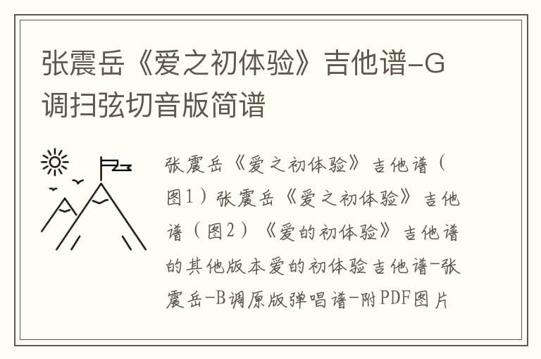 张震岳《爱之初体验》吉他谱-G调扫弦切音版简谱